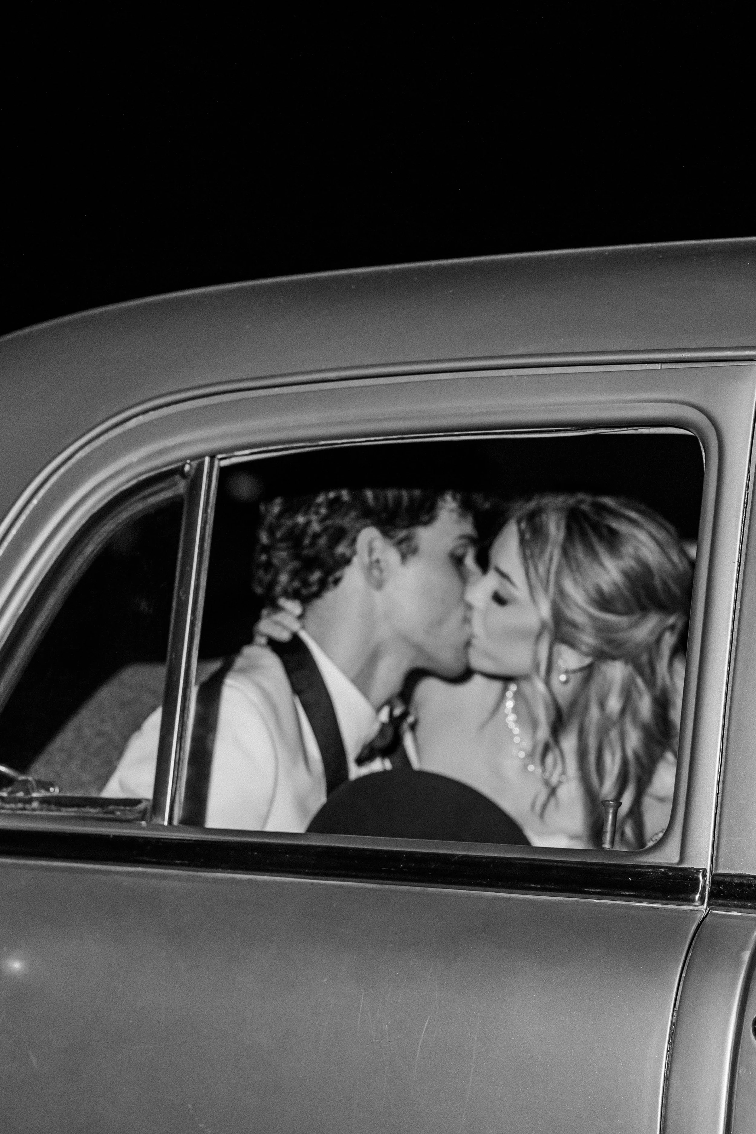 Vintage getaway car at French Farmhouse Venue in Collinsville TX