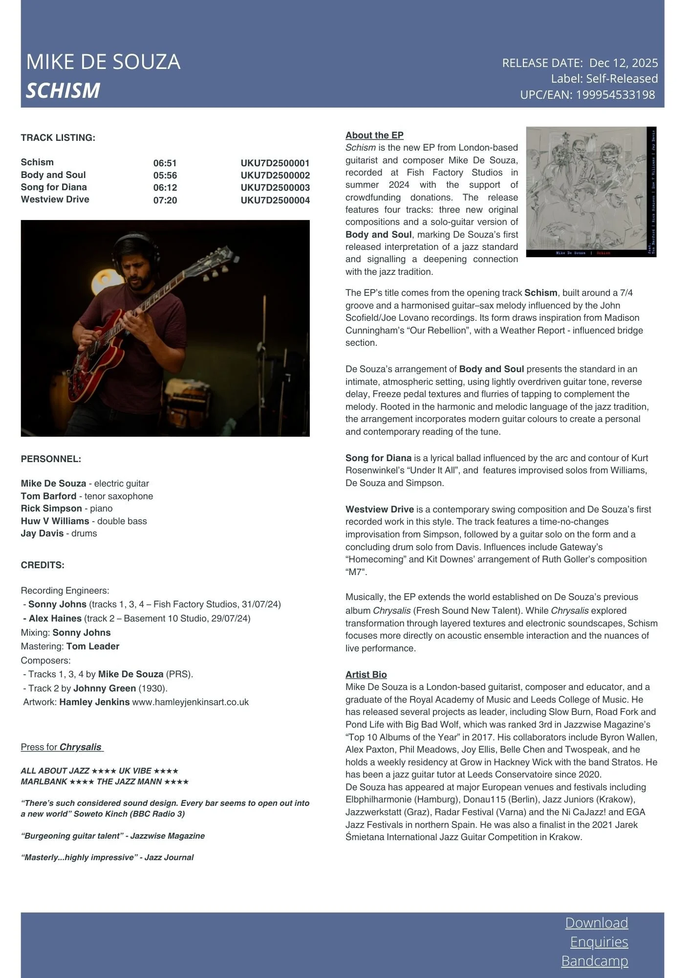 Schism Press Release