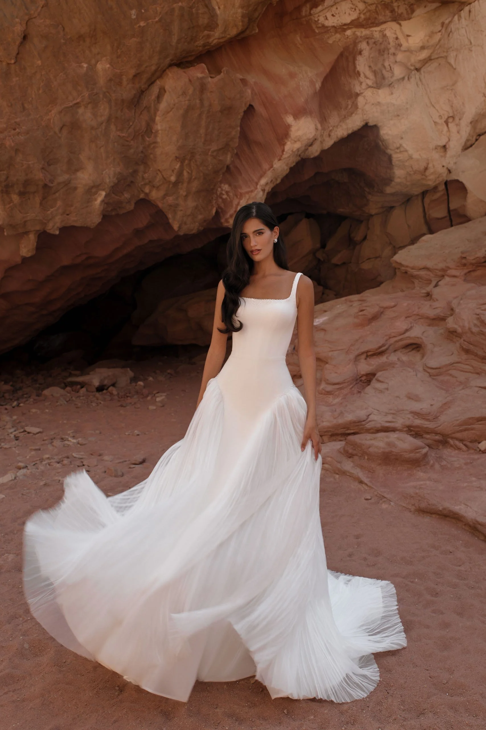 Anael Wedding Dress | Modern Minimalist A-Line Bridal Gown | Spellbound Bridal Ireland