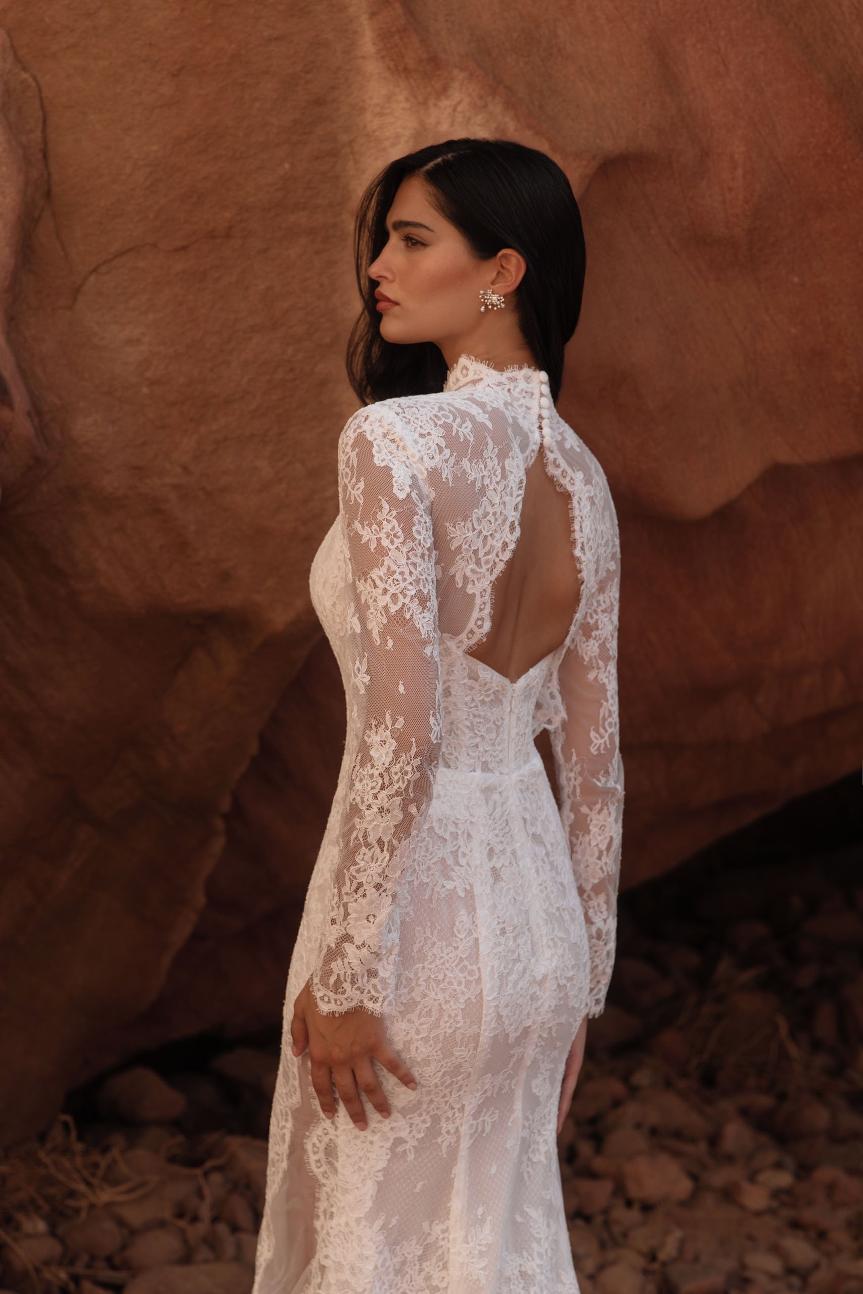 Edvina Lace Wedding Dress Ireland | High Neck Long Sleeve Bridal Gown | Spellbound Bridal