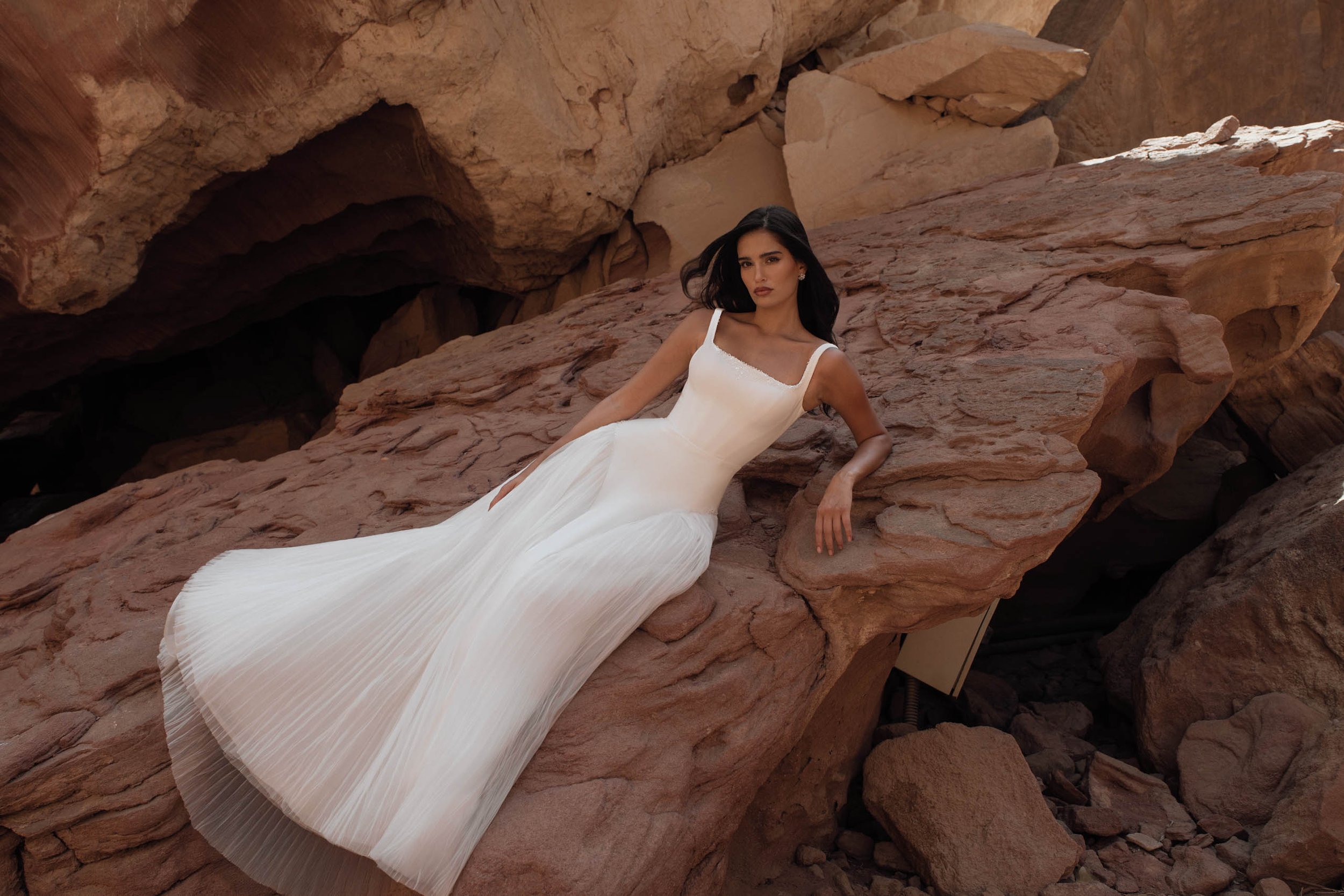 Anael Wedding Dress | Modern Minimalist A-Line Bridal Gown | Spellbound Bridal Ireland