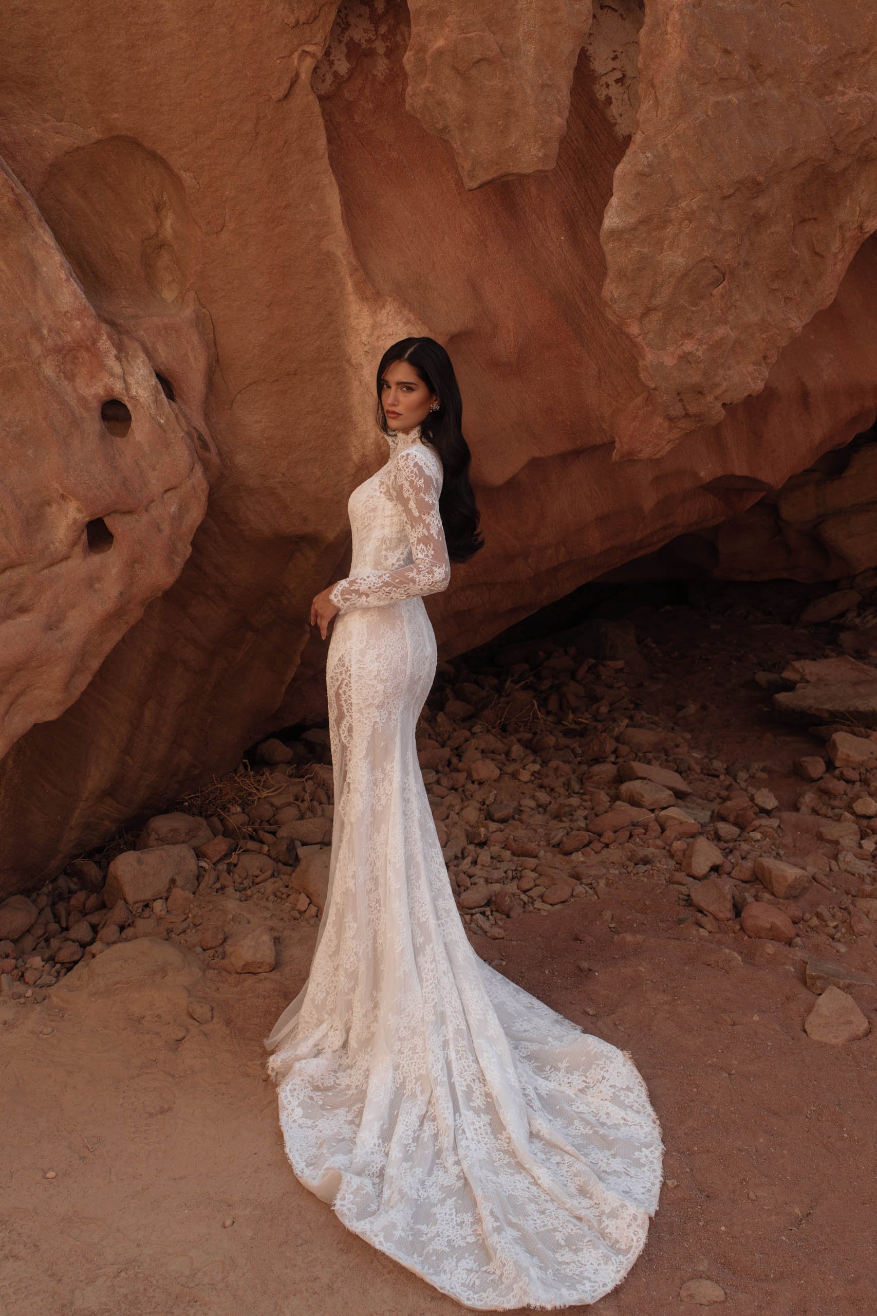 Edvina Lace Wedding Dress Ireland | High Neck Long Sleeve Bridal Gown | Spellbound Bridal