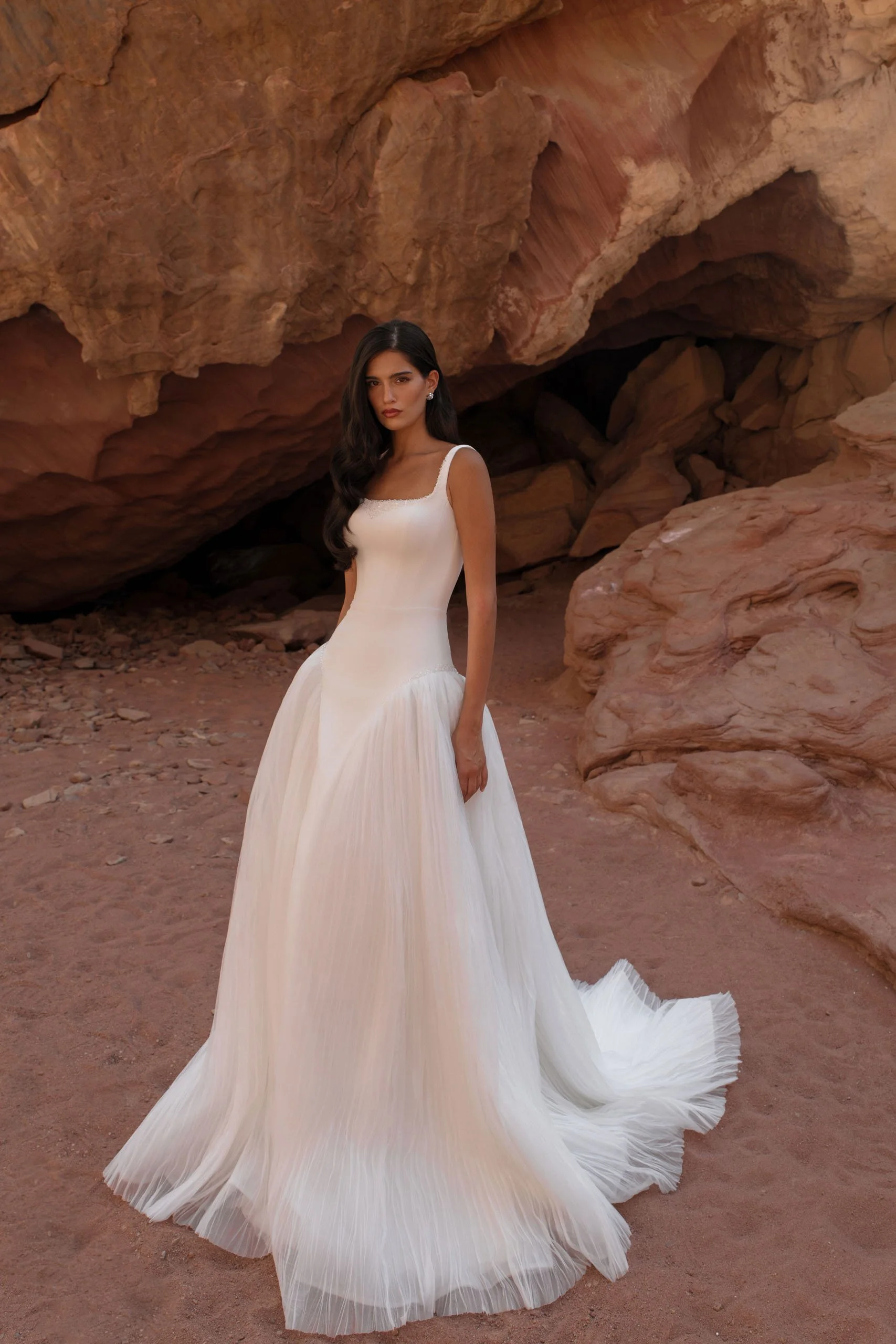 Anael Wedding Dress | Modern Minimalist A-Line Bridal Gown | Spellbound Bridal Ireland