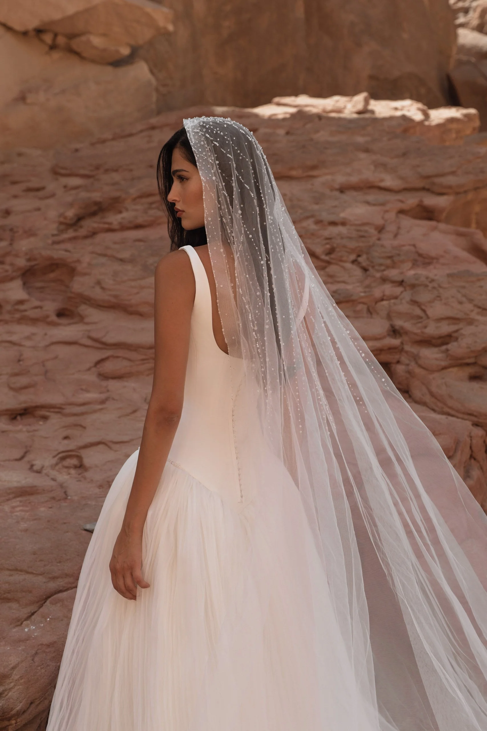 Anael Wedding Dress | Modern Minimalist A-Line Bridal Gown | Spellbound Bridal Ireland