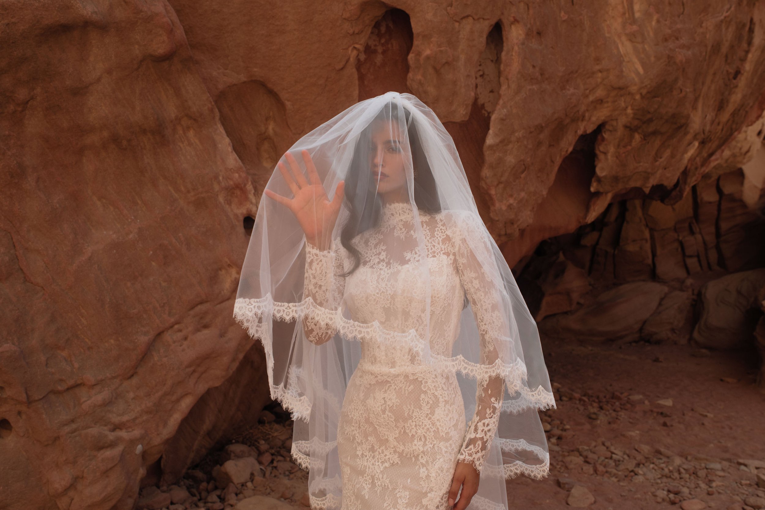 Edvina Lace Wedding Dress Ireland | High Neck Long Sleeve Bridal Gown | Spellbound Bridal