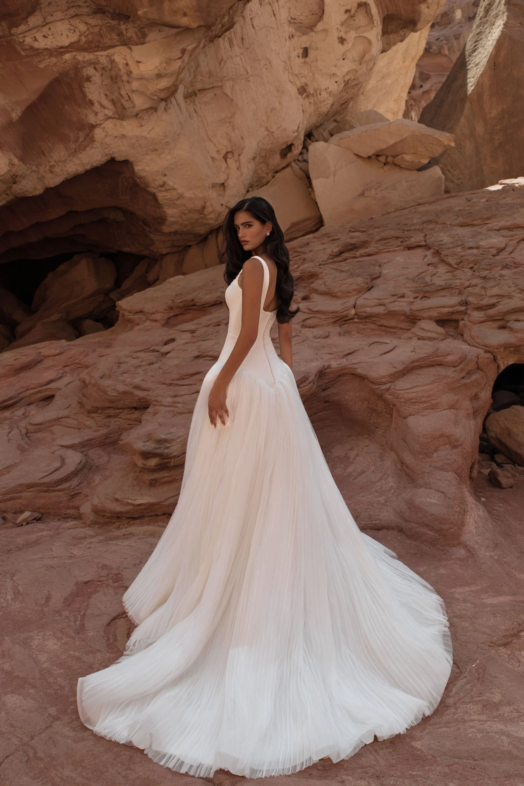 Anael Wedding Dress | Modern Minimalist A-Line Bridal Gown | Spellbound Bridal Ireland