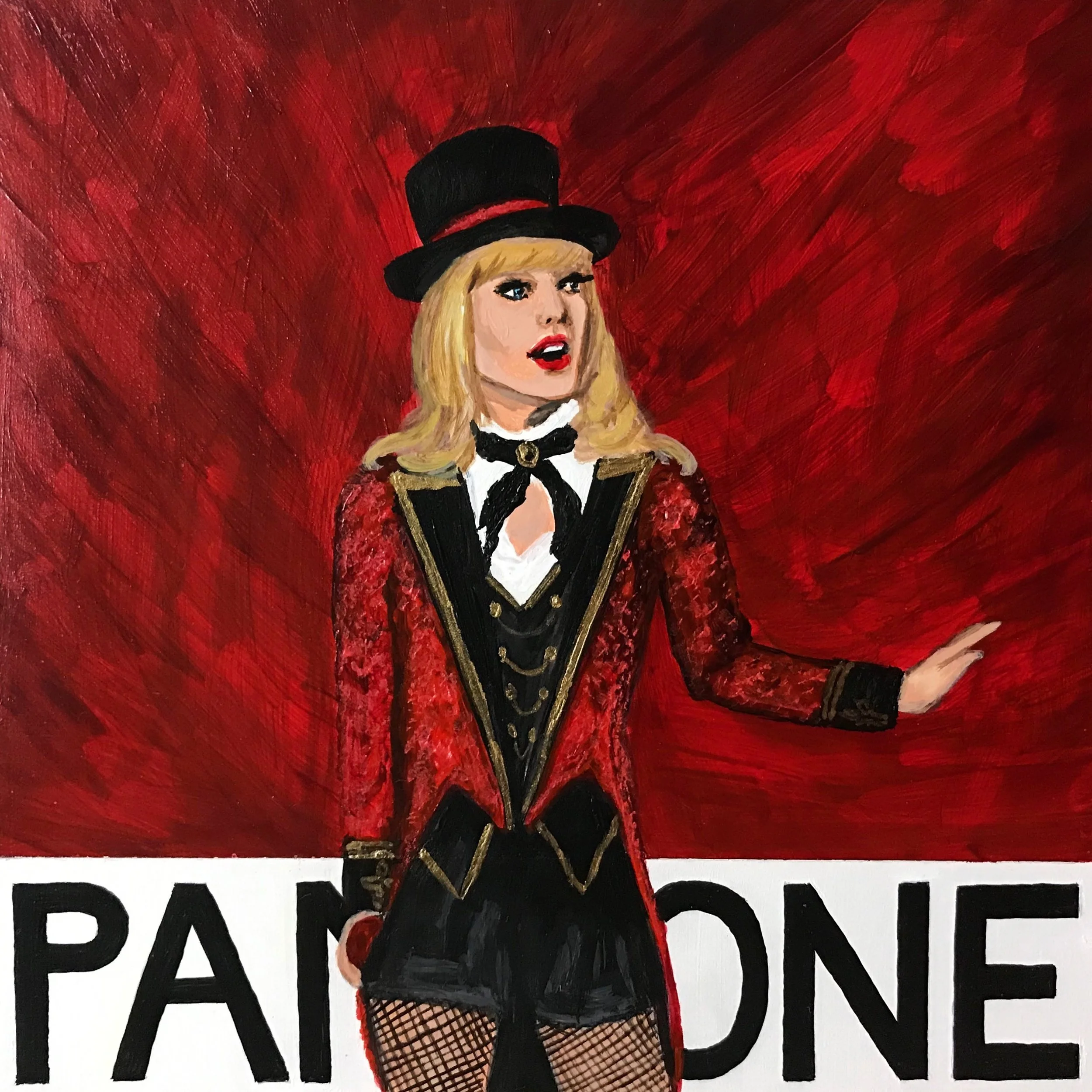 "Pantone 18-1763 High Risk Red" (Taylor Swift) | Acrylic on Masonite | 2019 | NFS