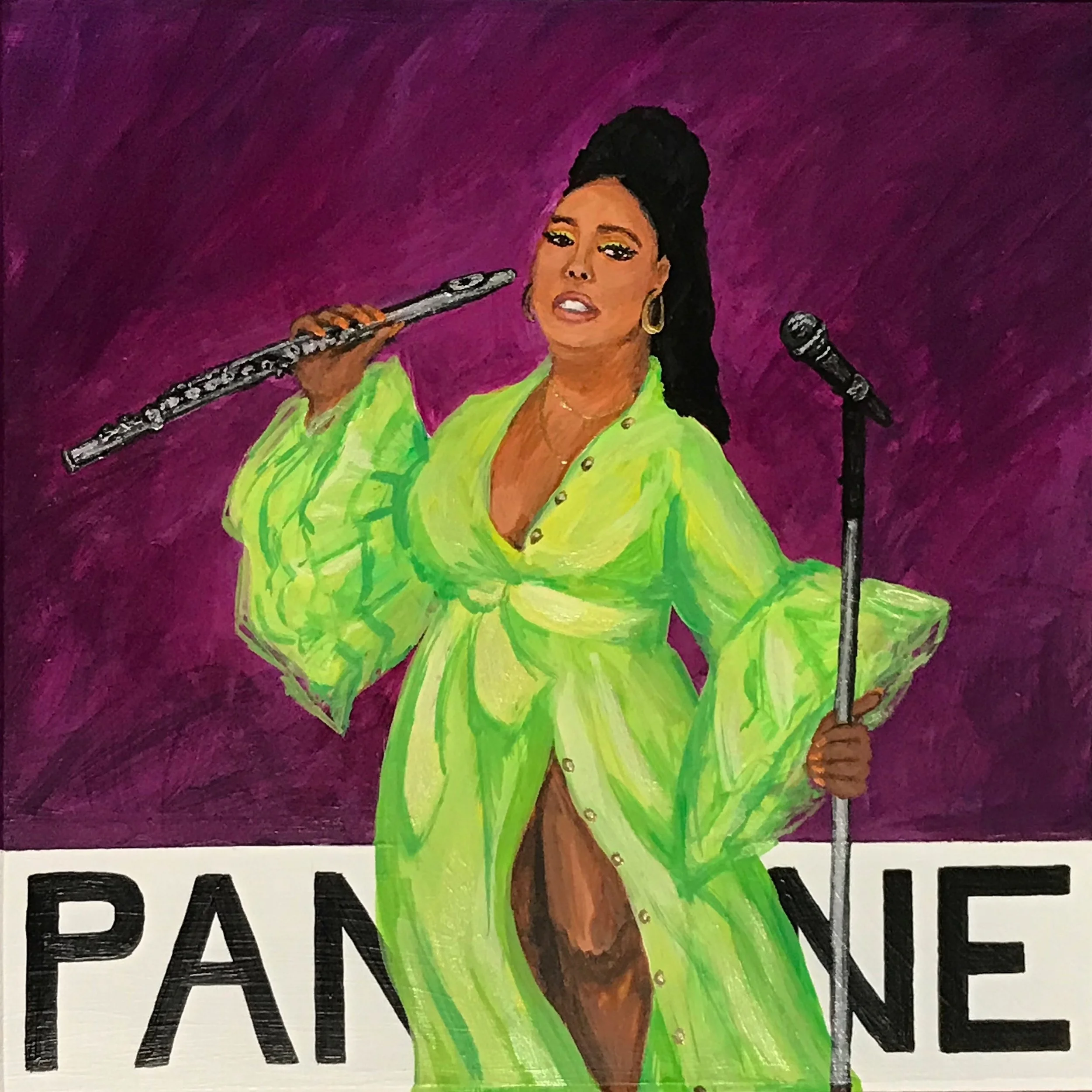 "Pantone 19-3230 Juice" (Lizzo) | Acrylic on Masonite | 2019