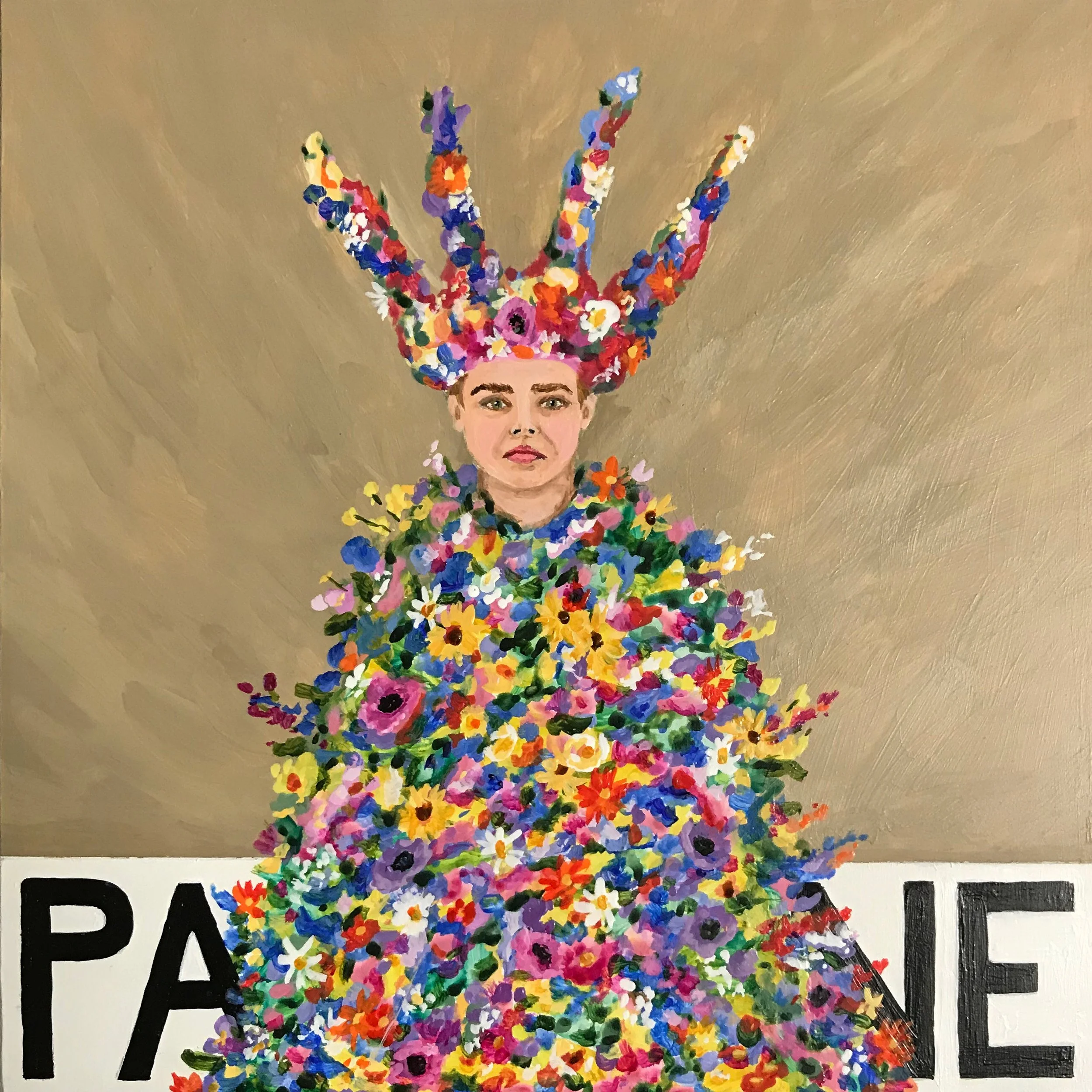 “Pantone 14-1305 Mushroom” (Florence Pugh) | Acrylic on Masonite | 2020 | NFS