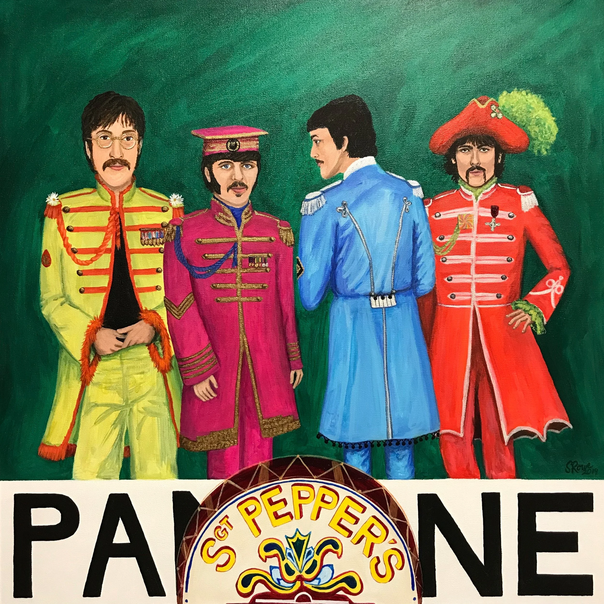 "Pantone 18-5841 Sgt. Pepper Green" (The Beatles) | Acrylic on 24″ x 24″ Canvas | 2019