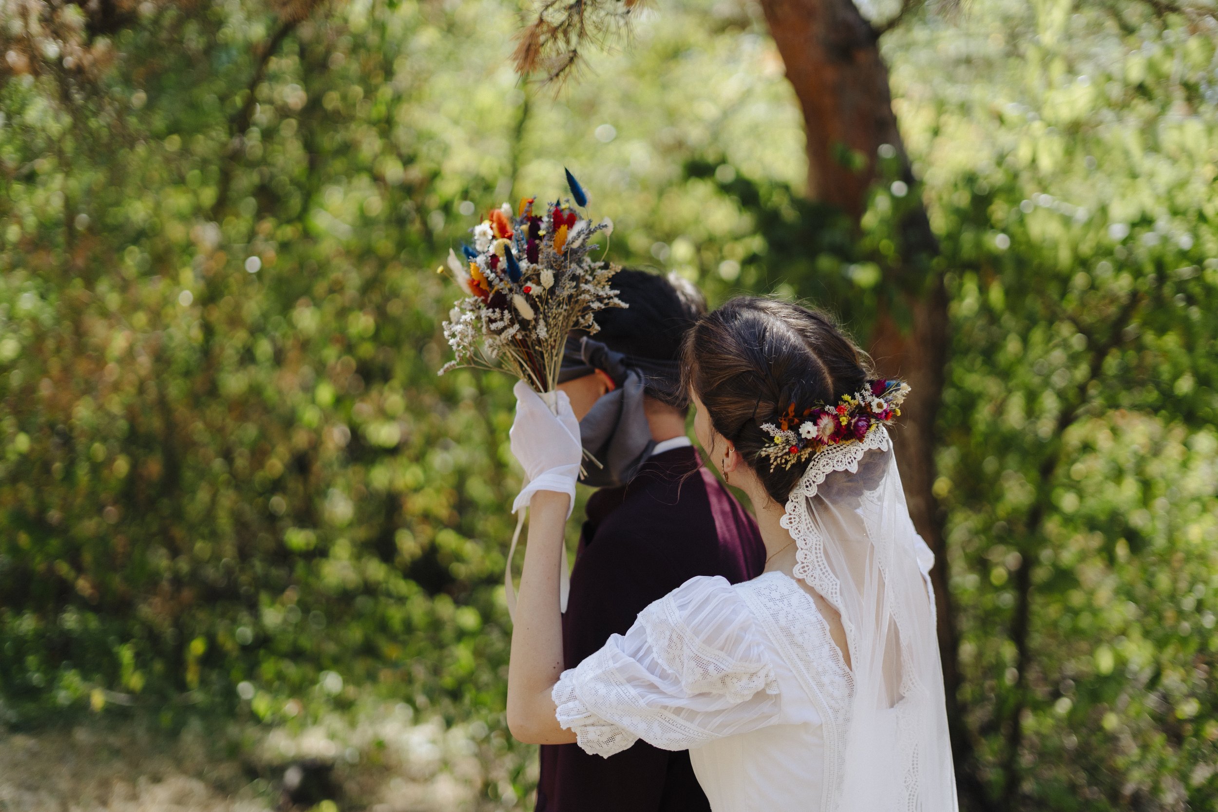 kézzel készített szárazvirág hajdísz