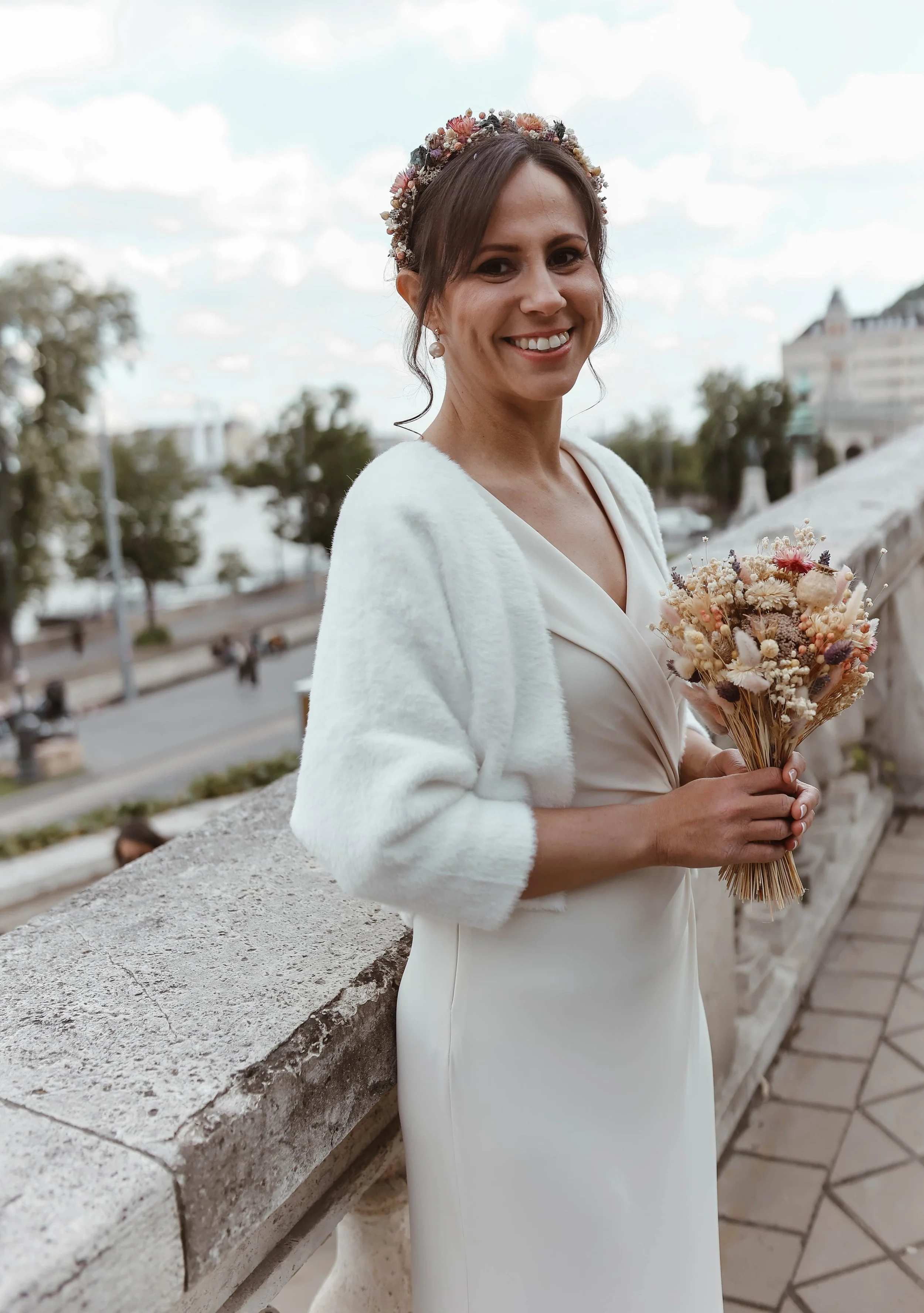 kézzel készített szárazvirág hajdísz