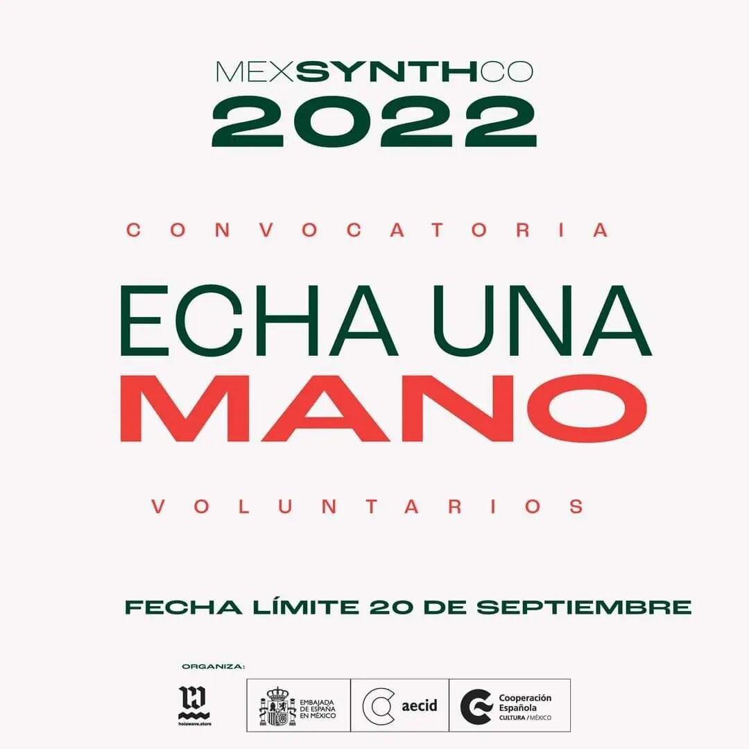 Quiero agradecer sus palabras de apoyo y aliento para la realizaci&oacute;n de #Mexsynthco 2022. Es momento de seguir adelante con el evento con su ayuda. Abierta la convocatoria #echaunamano en #Mexsynthco22 🖐🖐🖐🖐

@mexsynthco 

MEXSYNTHCO est&aa