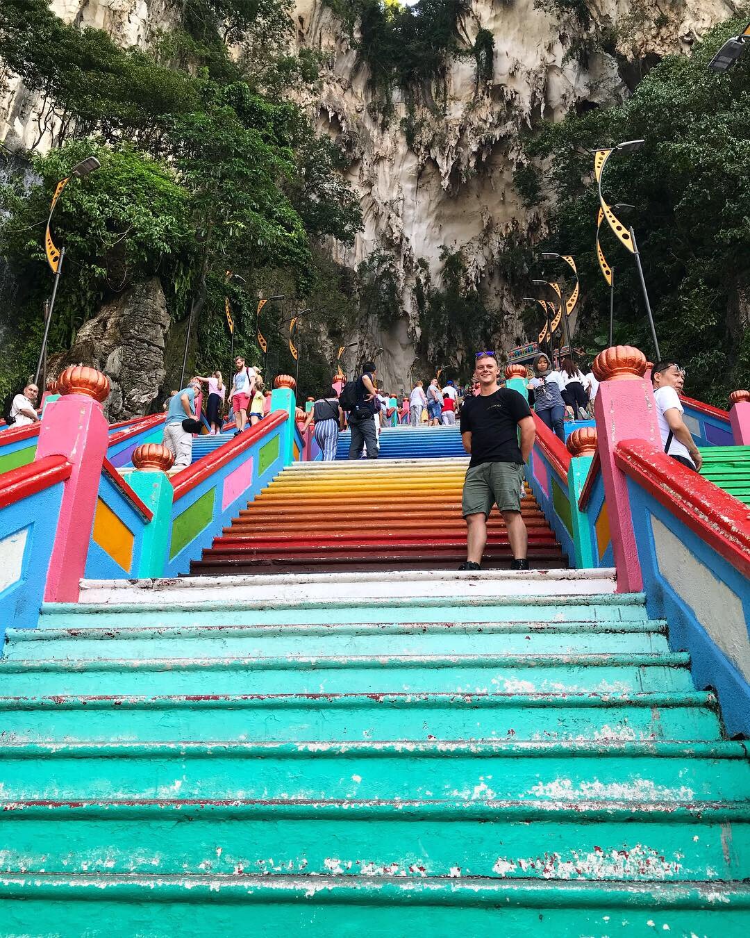 Looking up to Batu Caves