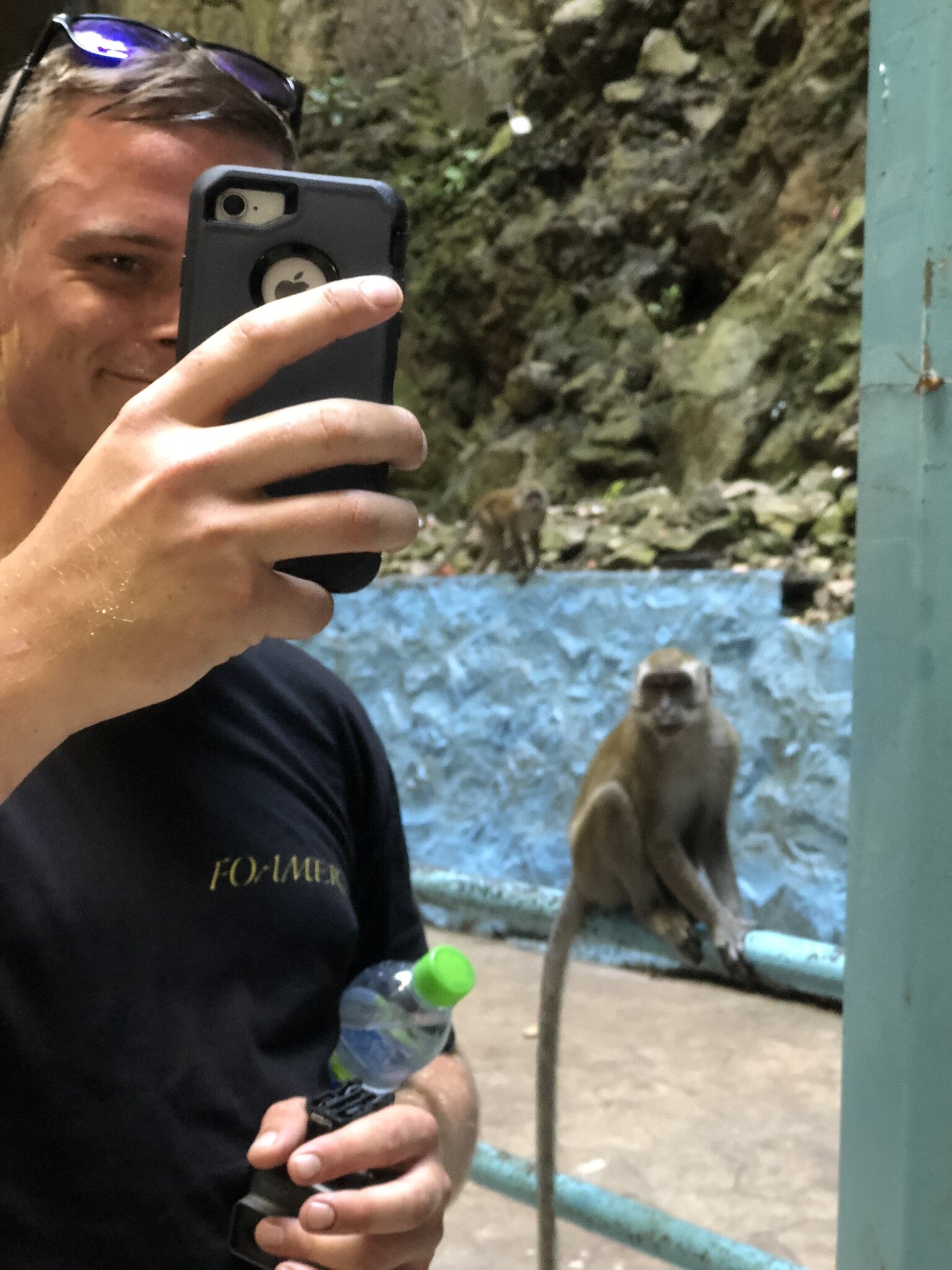 Monkey selfies at Batu Caves