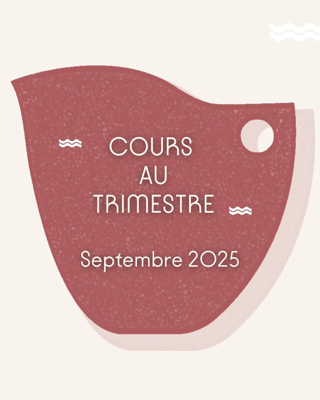 🌀INSCRIPTIONS OUVERTES COURS AU TRIMESTRE DE SEPTEMBRE 2025🌀 

Vous avez toujours r&ecirc;v&eacute; d&rsquo;apprendre le tournage, le modelage ou les deux ? Les cours hebdomadaires sont le format de cours id&eacute;al pour apprendre et progresser &