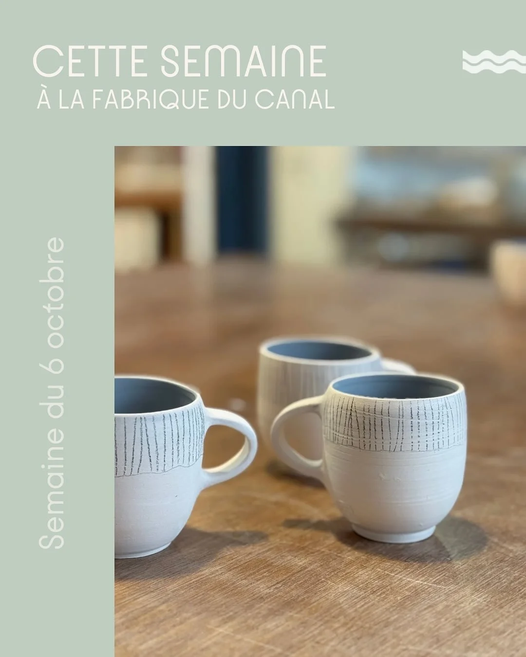 🏺 À l’atelier cette semaine ! 🏺
C’est l’heure de l’annonce du programme de la semaine à l’atelier !
🌀Au tournage 🌀
> Vendredi 10 octobre de 12h30 à 14h c’est notre 1er slow Friday : un