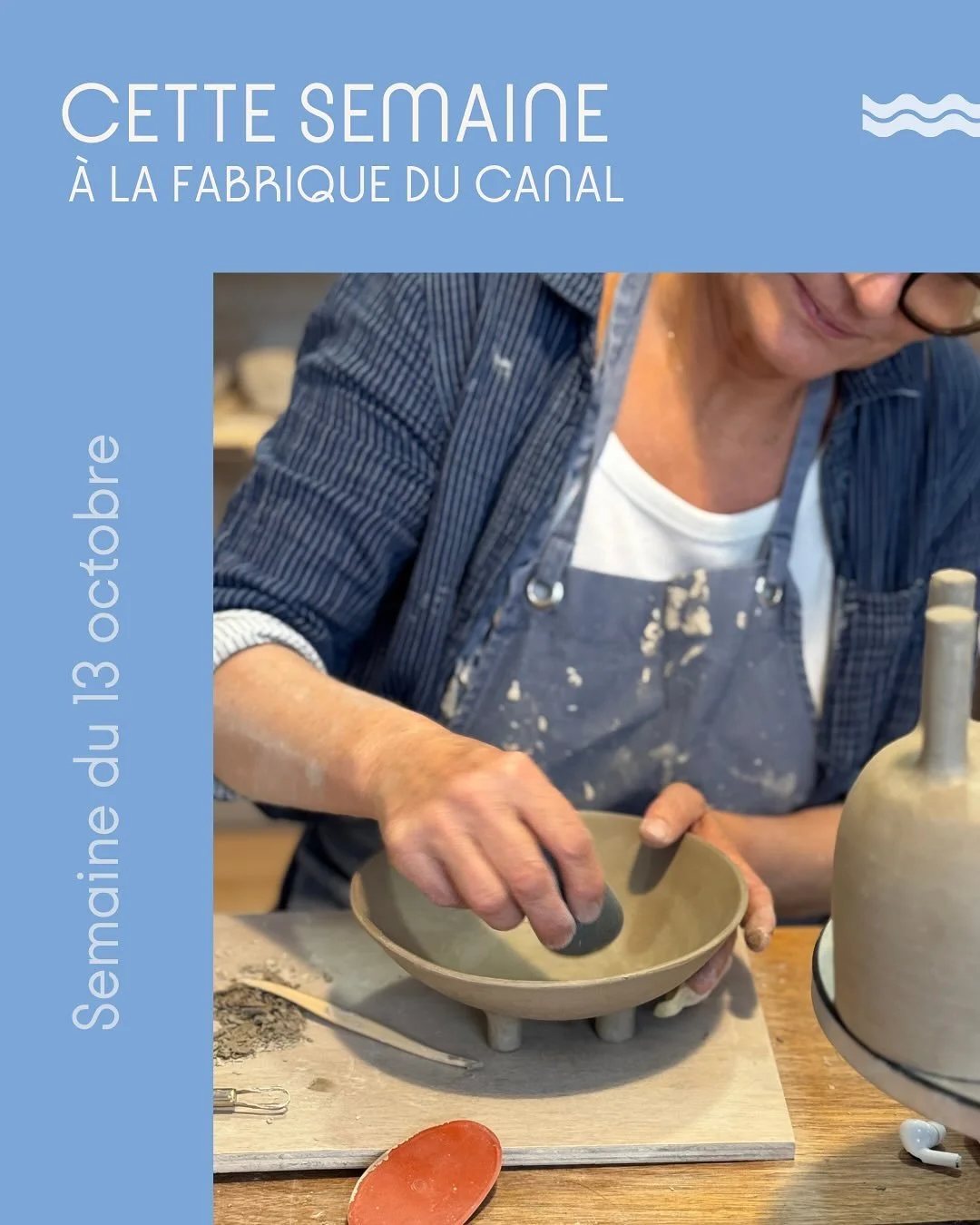 🏺 À l’atelier cette semaine ! 🏺
🌀Au tournage 🌀
Il reste des places pour les initiations au tournage de 2h30 : 
> Vendredi 17 octobre de 18h30 à 21h avec @laleone__ 
> Dimanche 19 octobre de 13h30 à 16h avec @lna