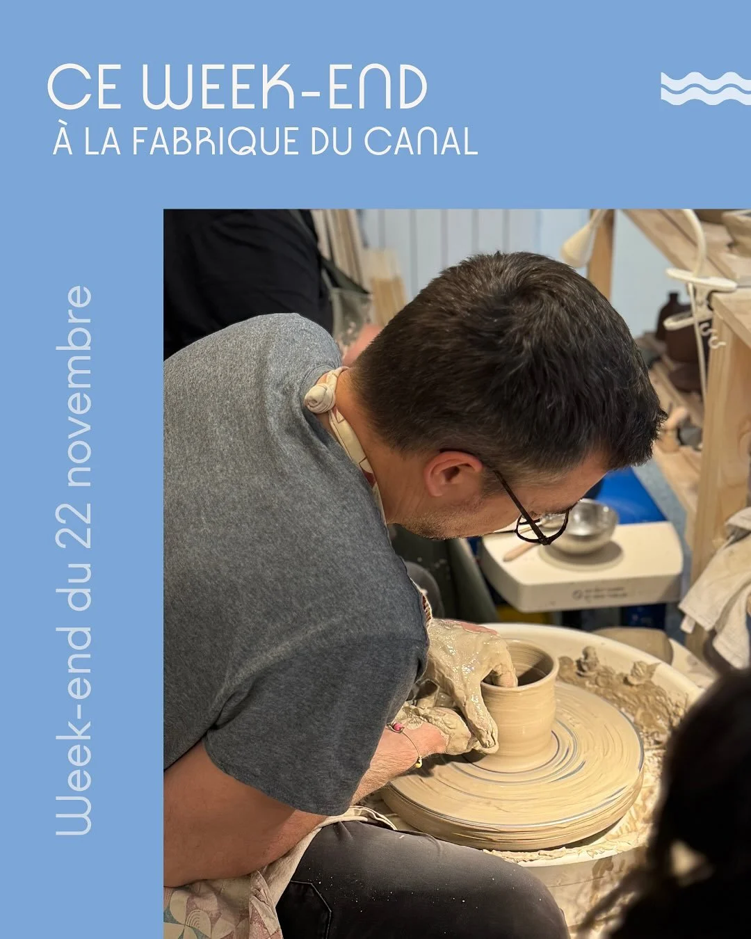 Et voil&agrave; le programme pour ce week-end &agrave; l&rsquo;atelier, il reste quelques places pour du tournage ou du modelage 🙌

🌀 TOURNAGE : 
Initiations au tournage / 2h30 / 65&euro; / avec @laetitiazicavo : 

➡️ Samedi 22 novembre de 14h &agr