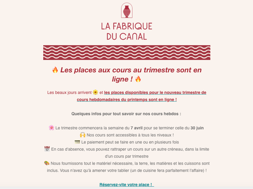 Les places pour le deuxième trimestre 2025