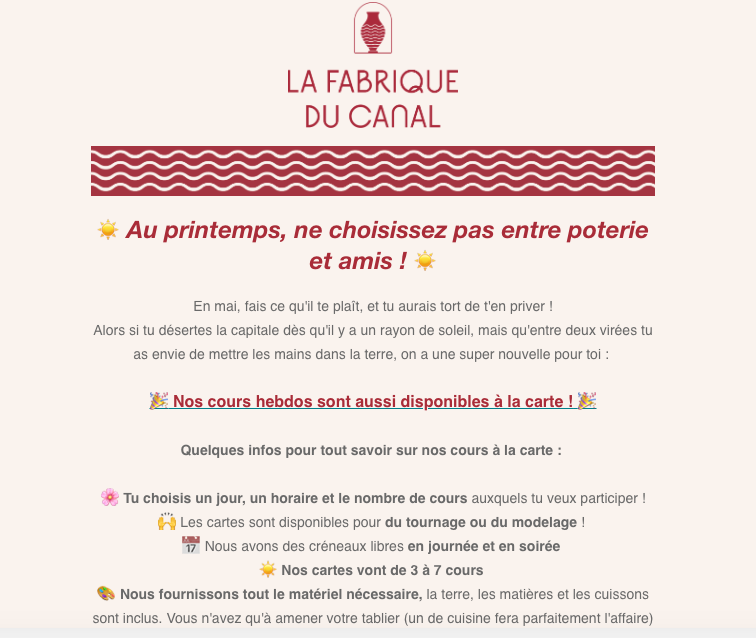 Nos cours à la carte sont disponibles ! 🏖️