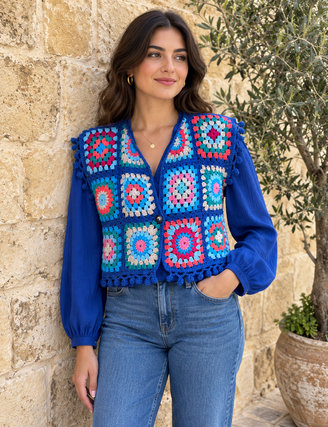 Granny Square Waist Vest
