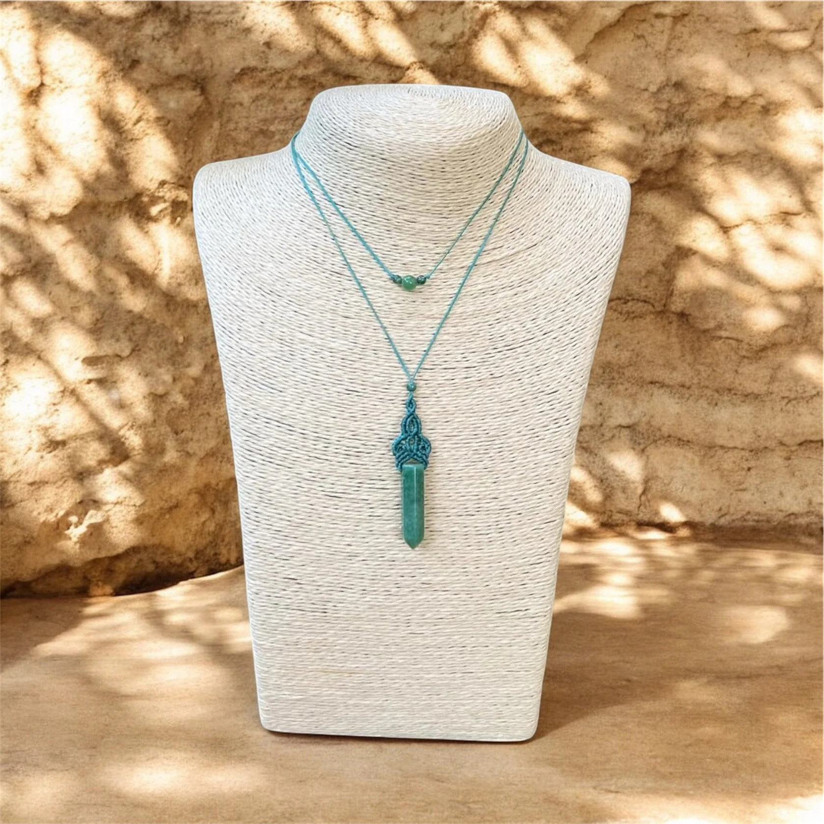 Aventurine and Moss Agate stones necklace