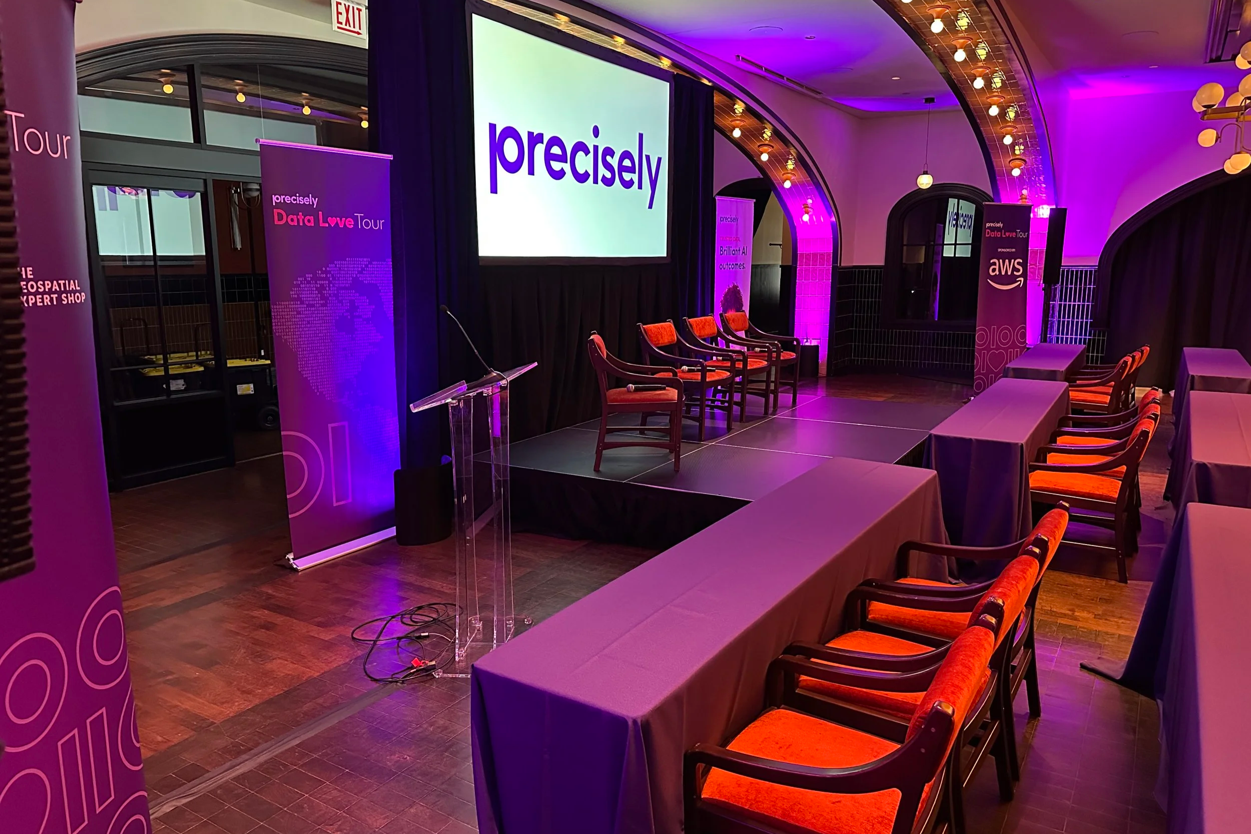 Corporate event production and audio visual services in Chicago ballroom venue
