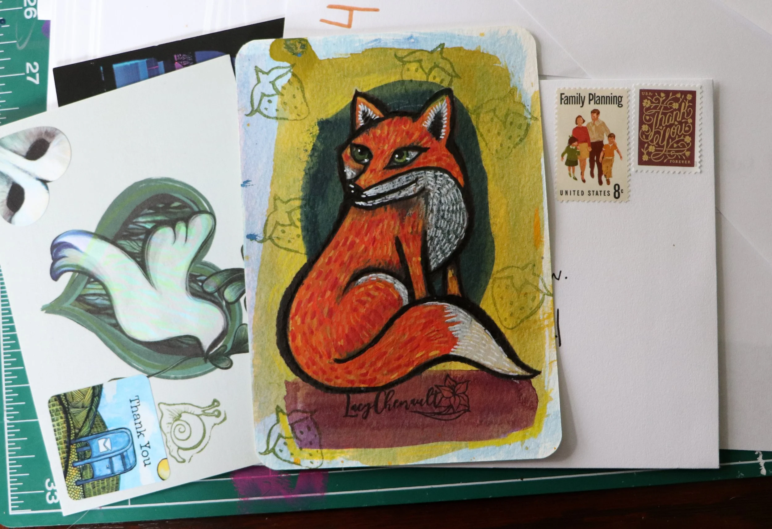 Red fox postcards
