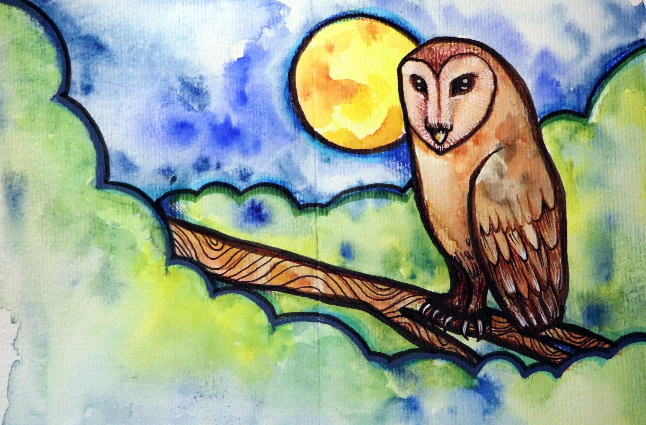 Owl with a golden moon The artistry of Lacy Chenault unfolds in the world of nature a canvas where owls perch in quiet elegance each feather drawn with care her illustrations celebrate the beauty of the natural world inviting viewers to marvel at its