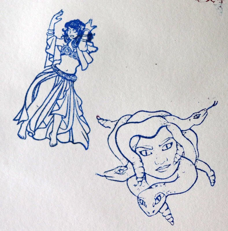 Medusa and Belly Dancer Stamps