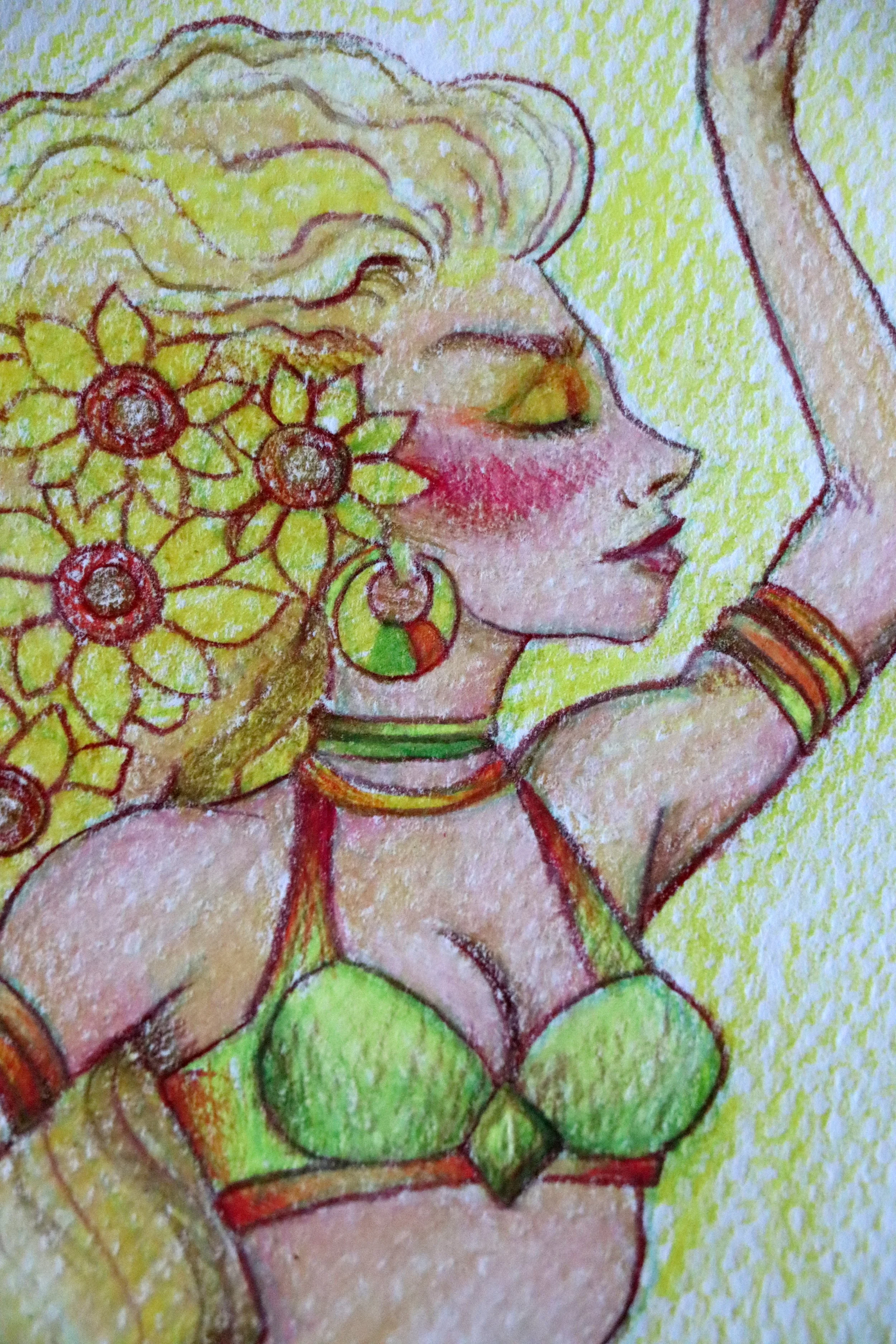Blonde belly dancer art