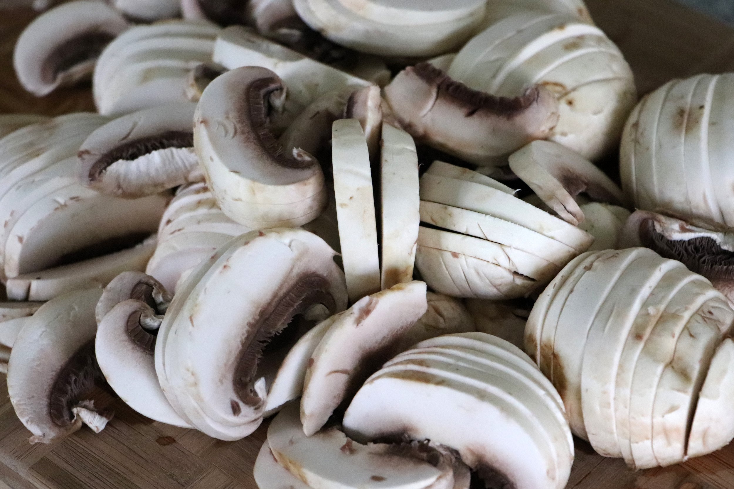 Button Mushrooms ready for cooking