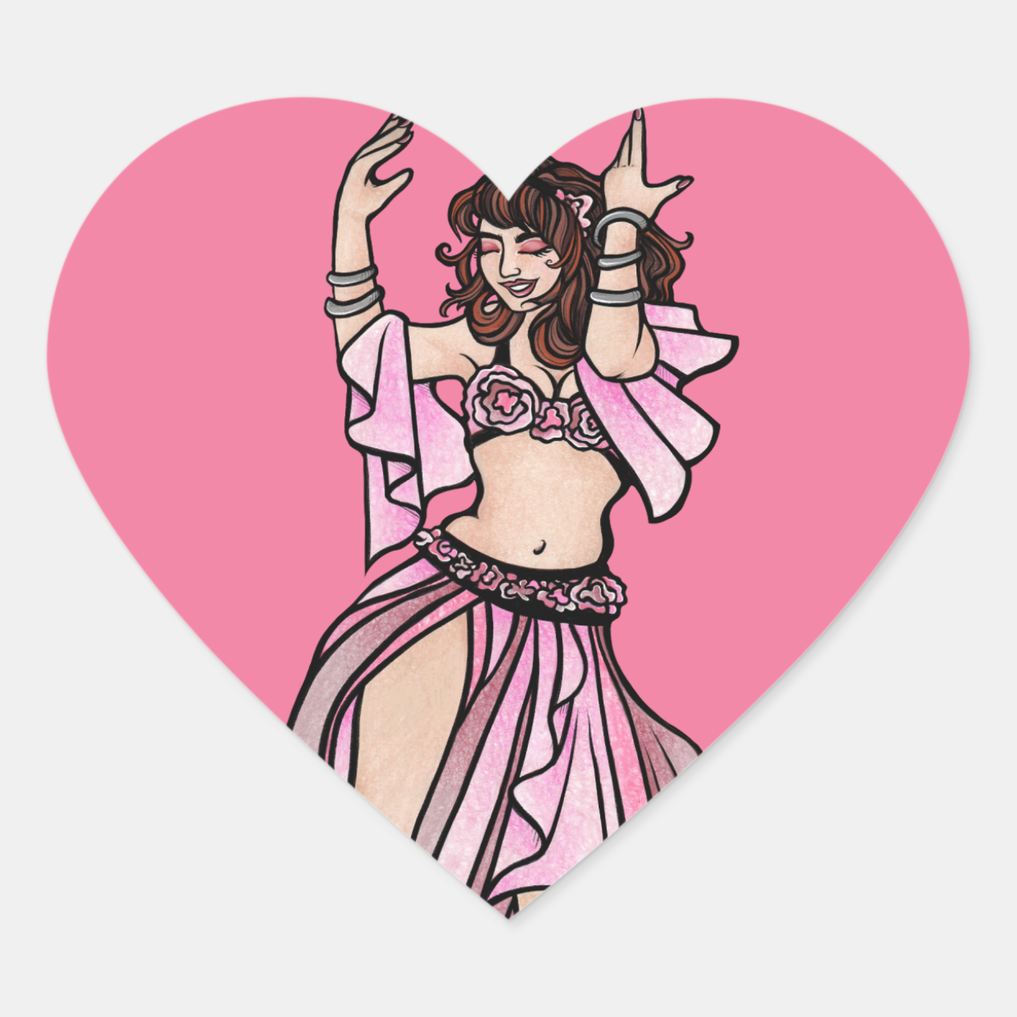 Belly dancers valentine's day stickers