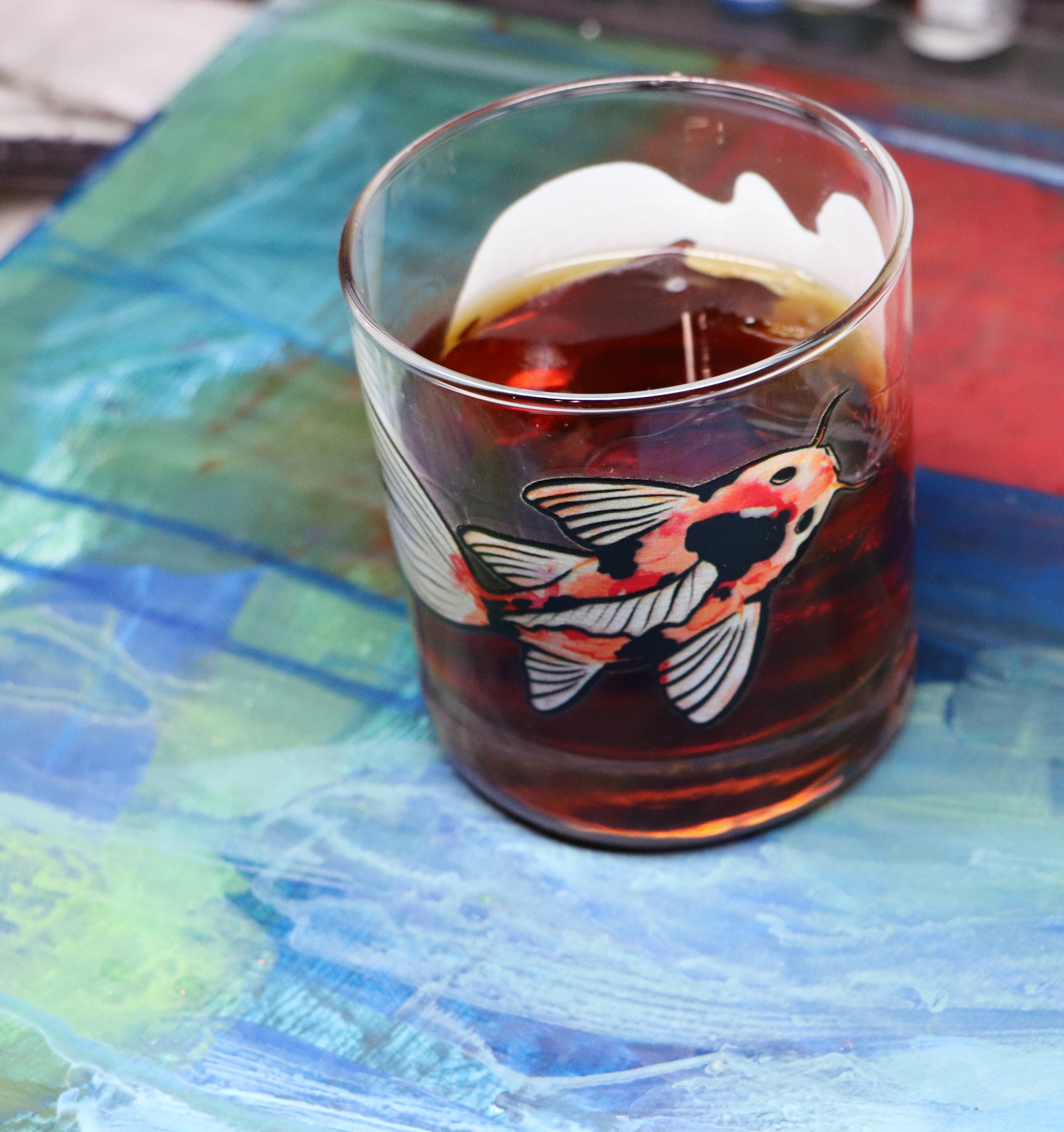 Koi Whiskey Glass
