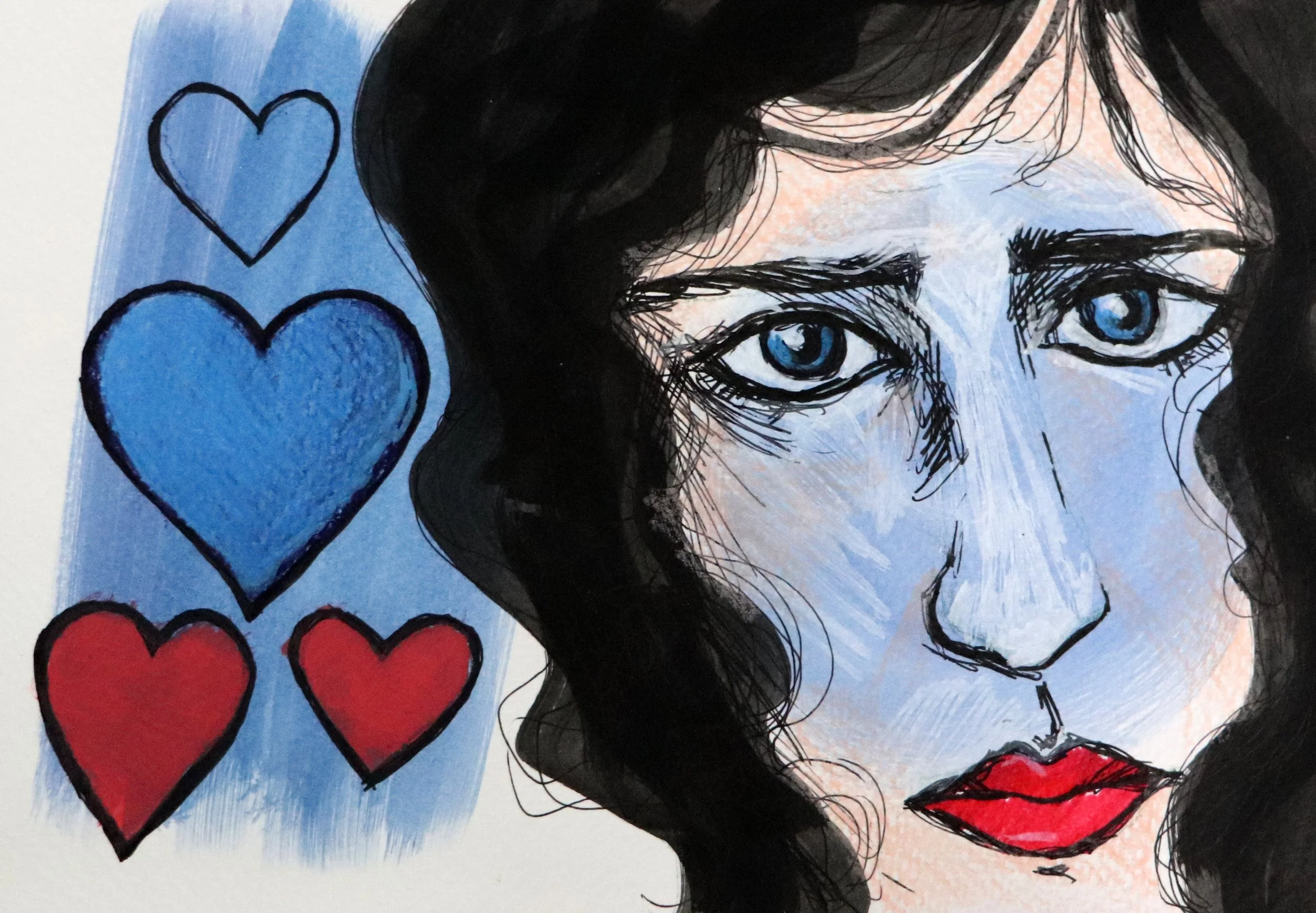 Heart blue sketch