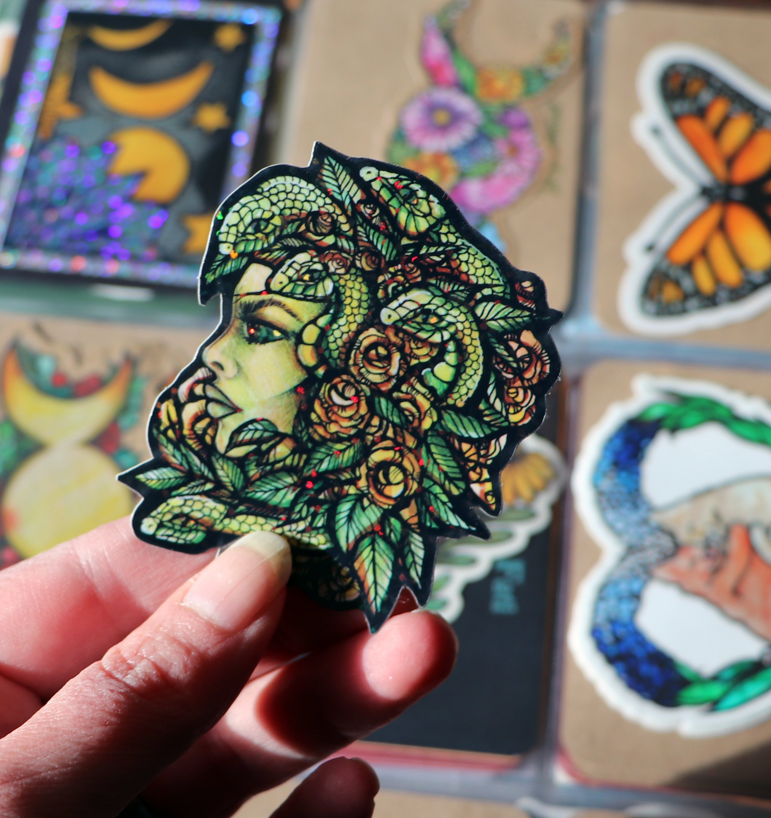 Glitter Gorgon Stickers