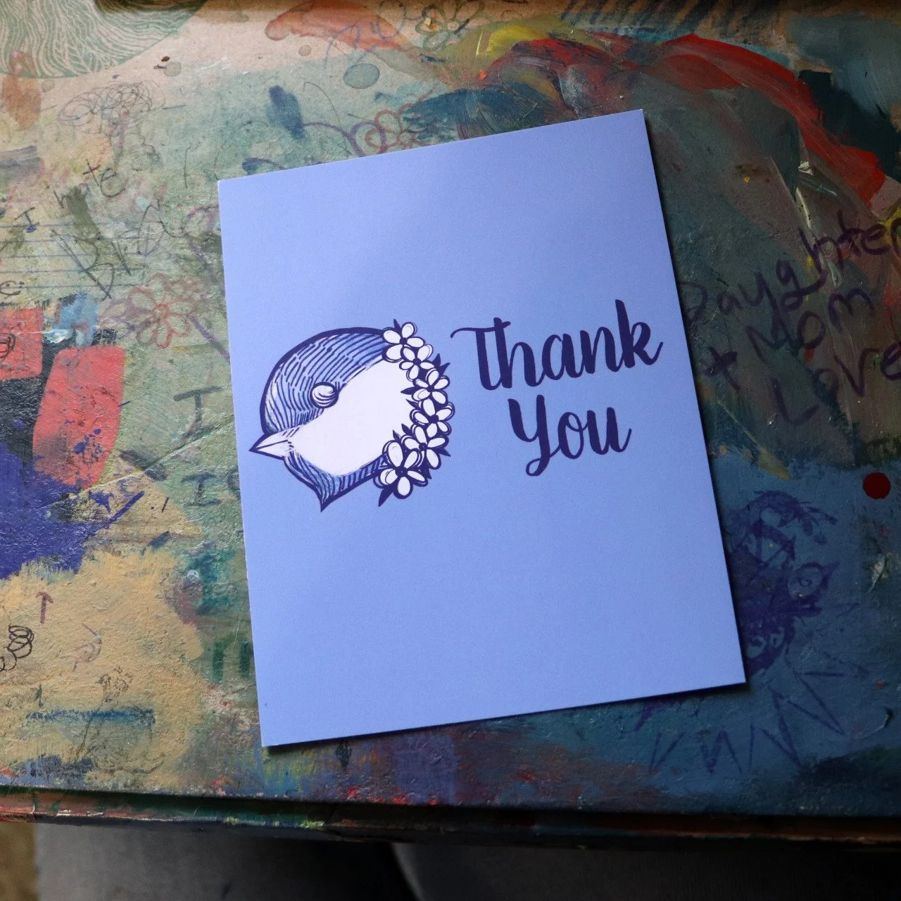chickadee thank you card