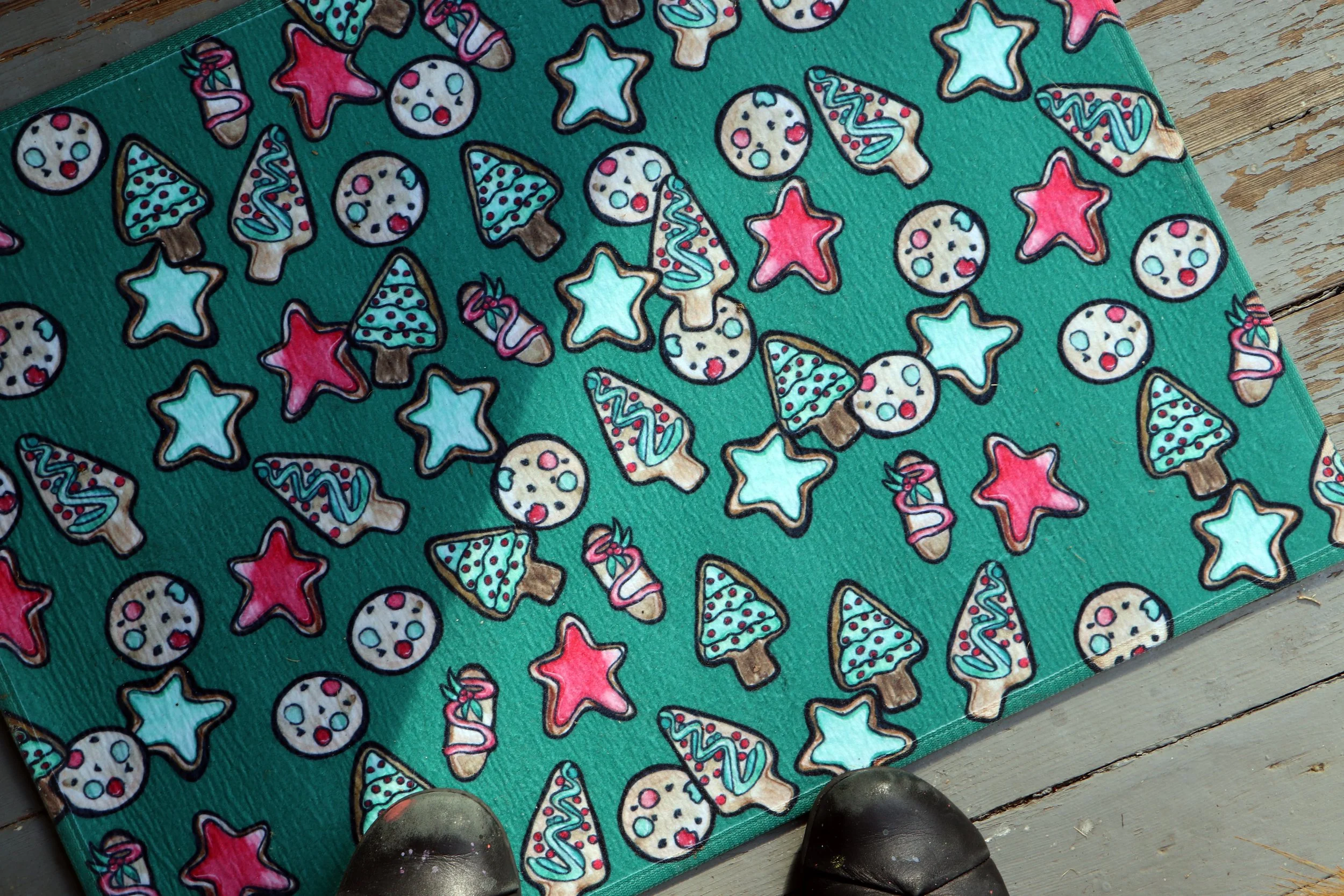 Christmas welcome mat