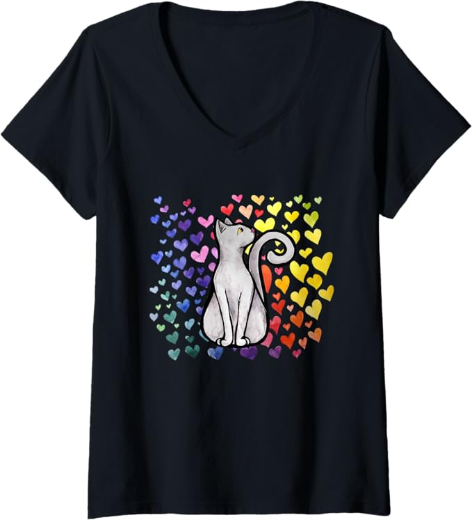 
White cat rainbow hearts create a dreamy aesthetic vibrant rainbows swirl around the fluffy white cat symbolizing love and positivity hearts frame the scene with joy white cat shines brightly in this rainbow wonderland evoking charm beauty and happi