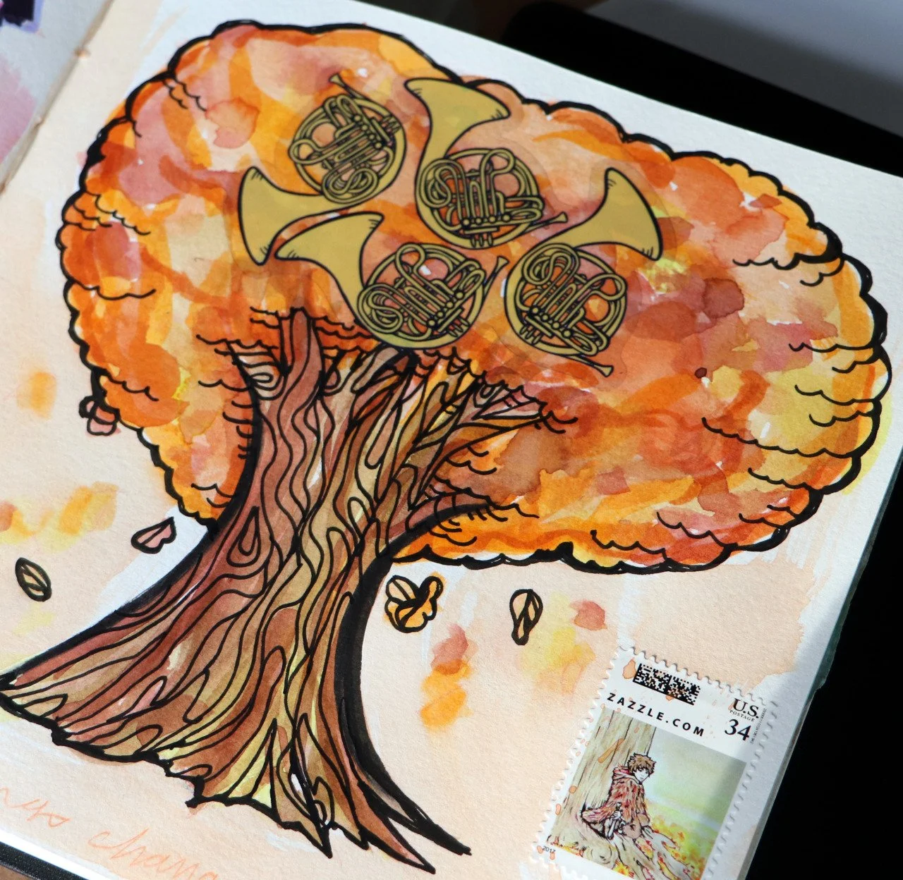 french horn stickers