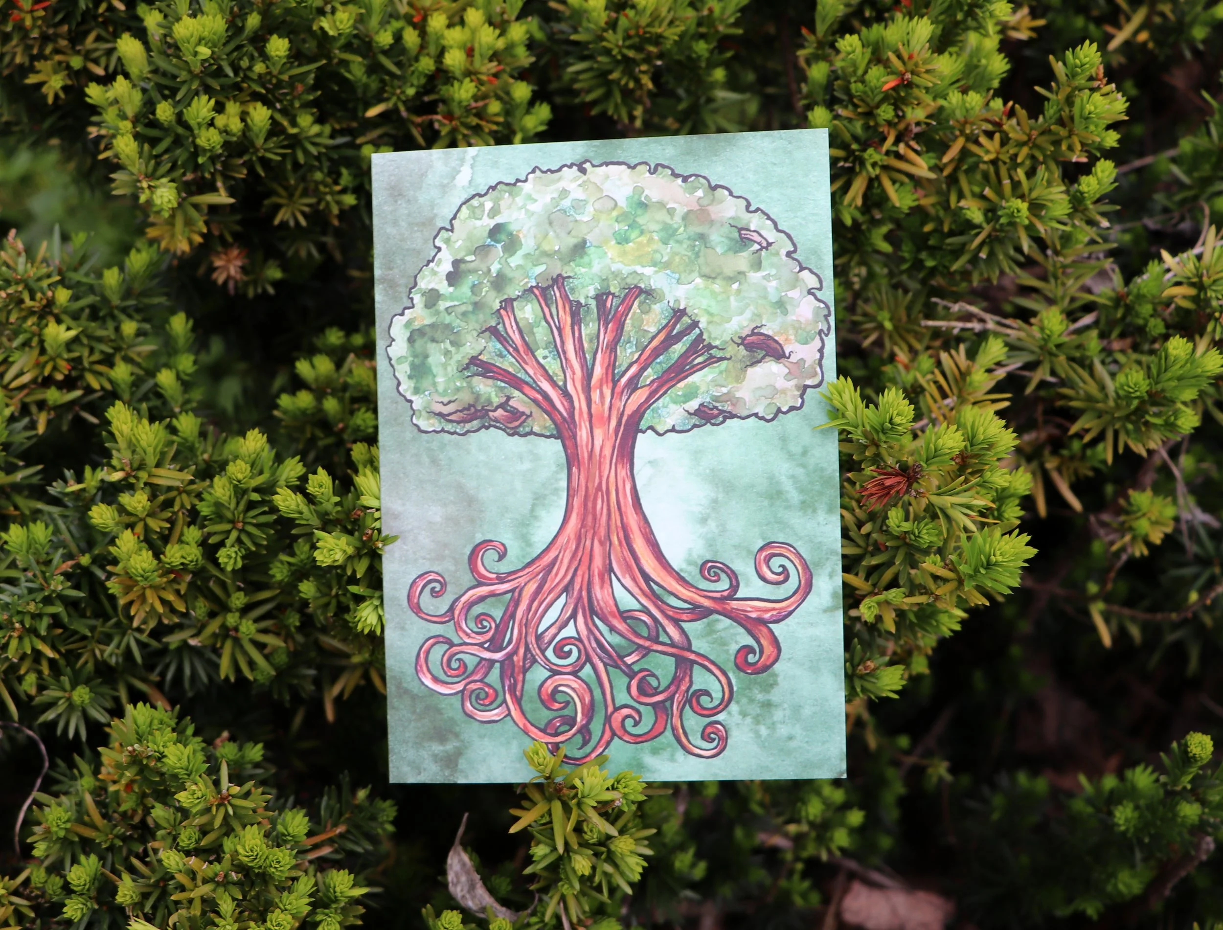Yggdrasil tree postcard