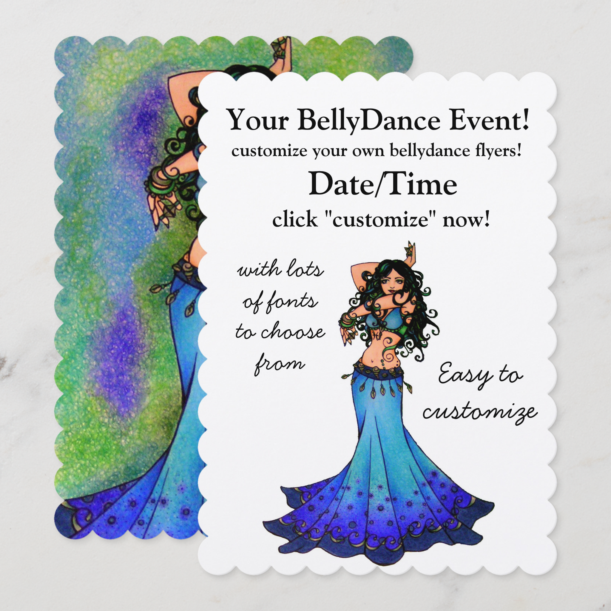 Belly Dancer Show Invites