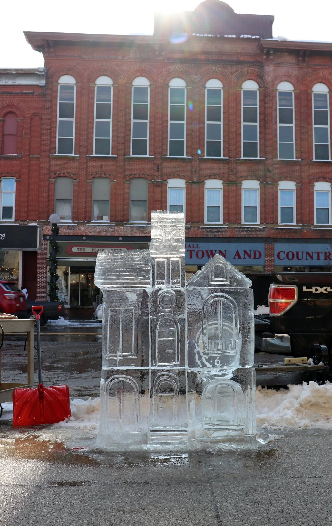 Ice sculpture the Cronin house in Marshall Michigan