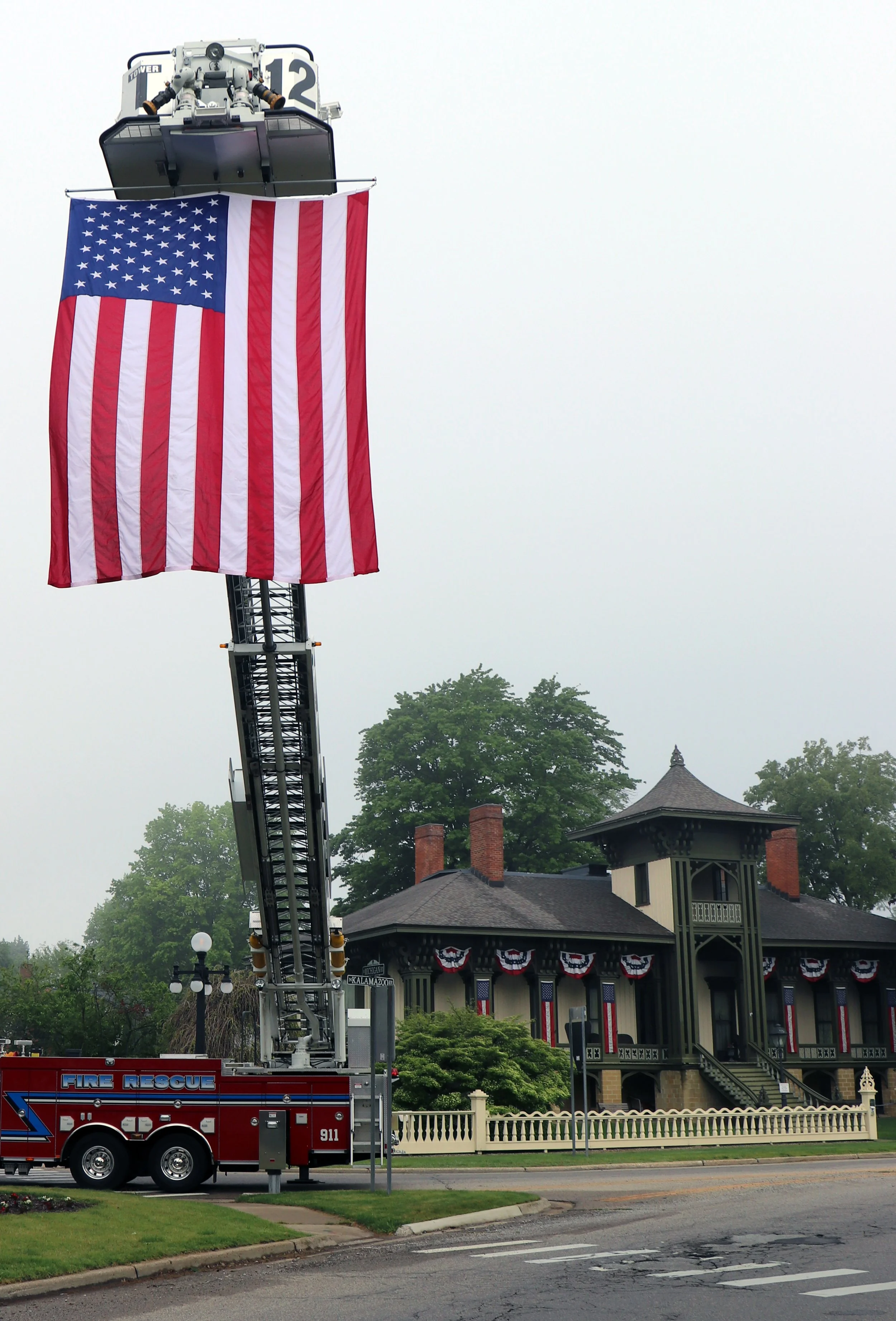 American flag in Marshall Michigan