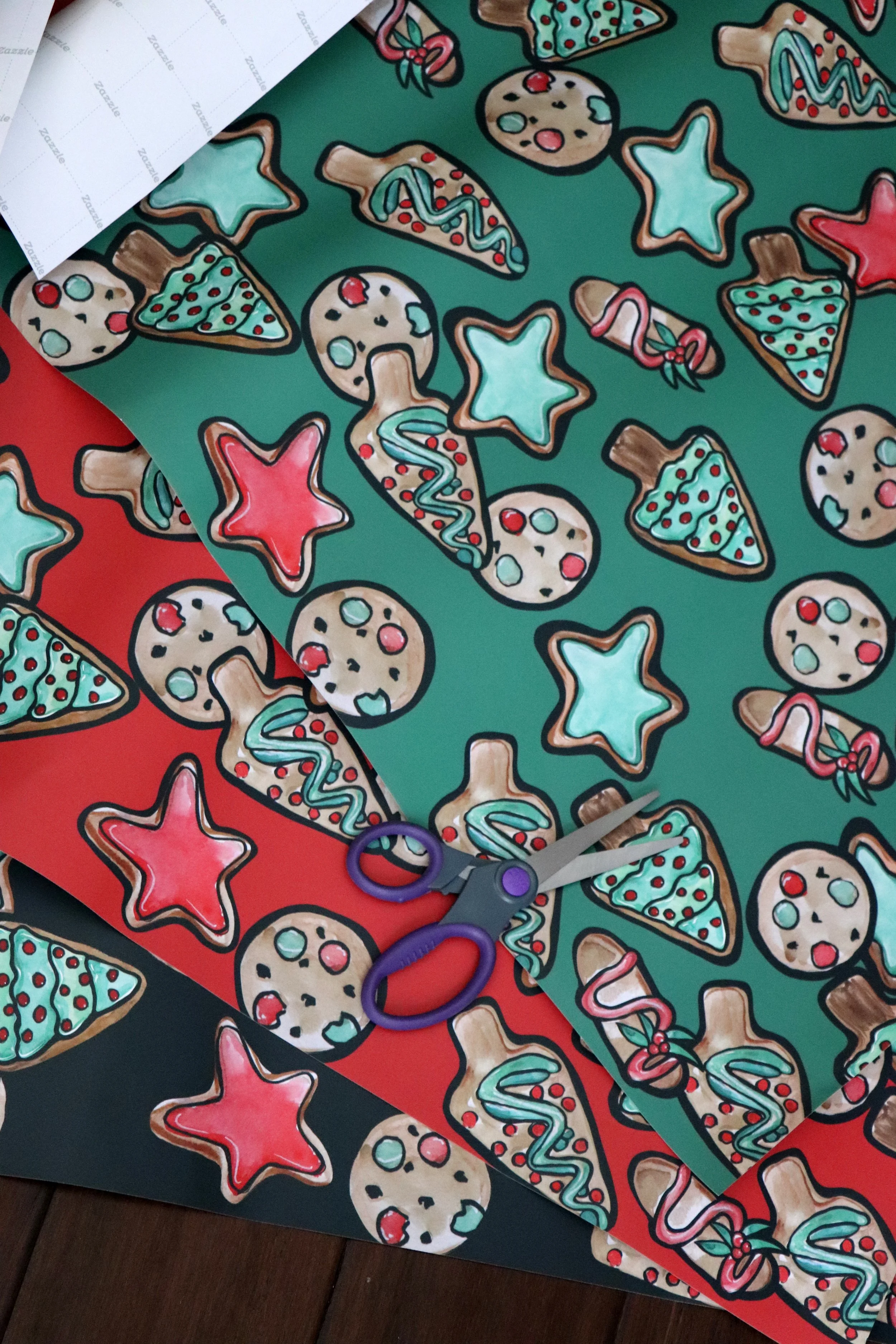 christmas wrapping paper cookies