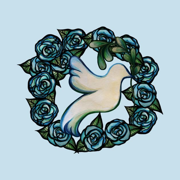 Blue Roses dove of peace 