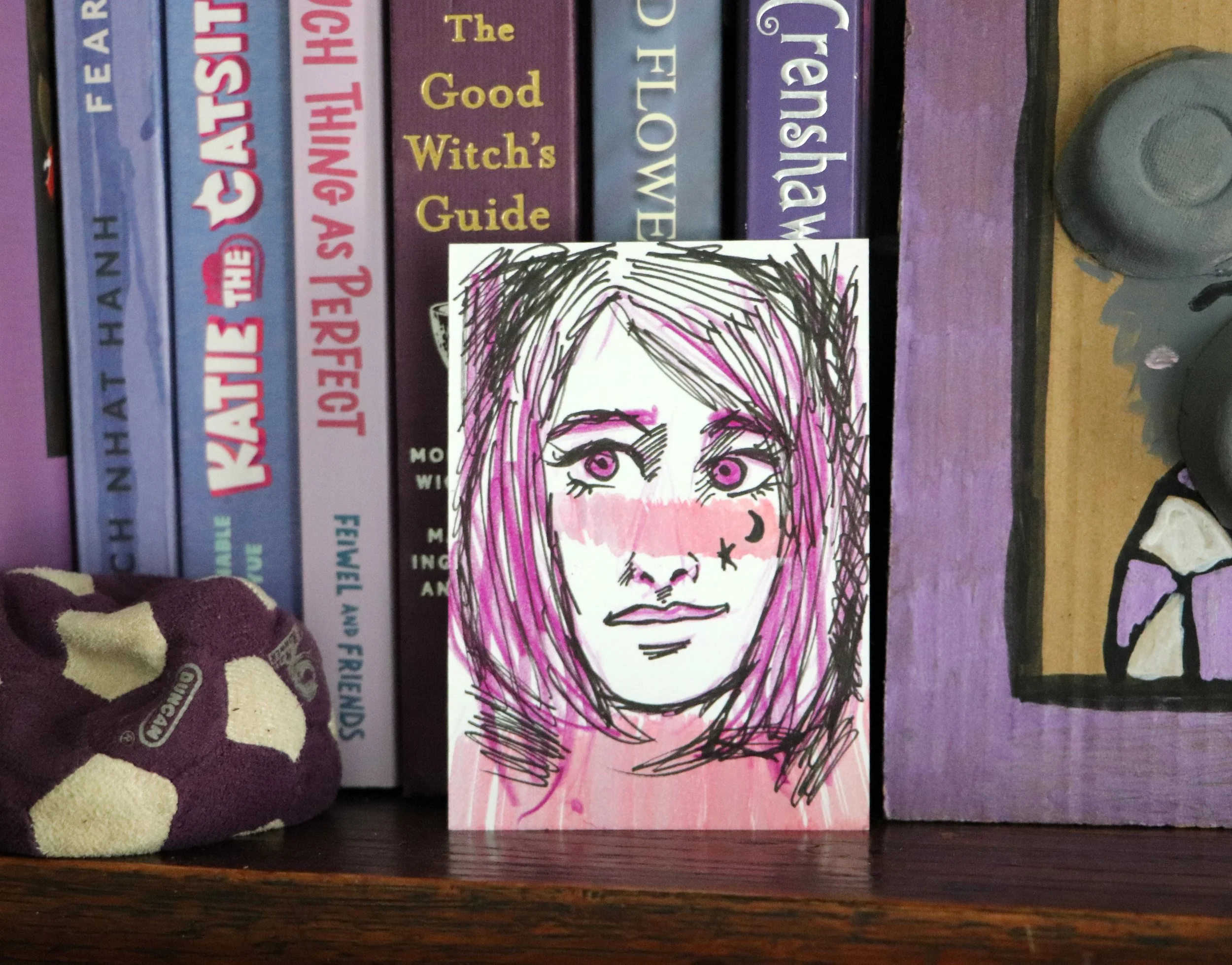 Moon Blushing Girl ACEO