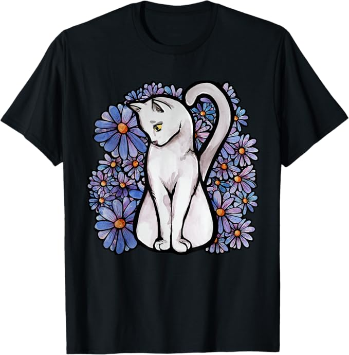 Floral white cat shirt is the perfect combination for cat lovers seeking stylish and unique outfits Floral designs add charm white complements every wardrobe and a cat-inspired shirt is ideal for casual outings or cozy days Whether shopping for yours