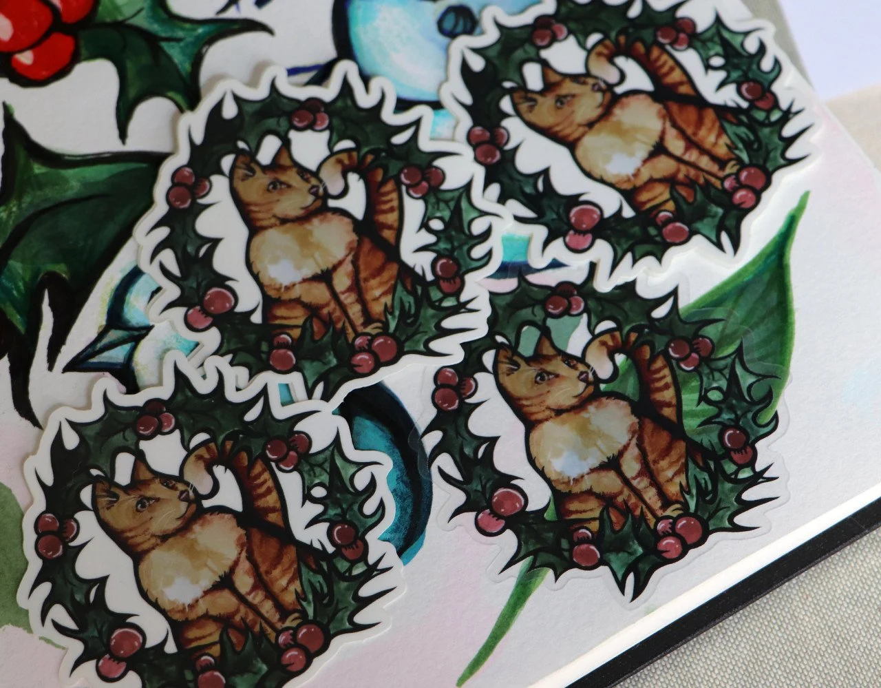 christmas cats stickers